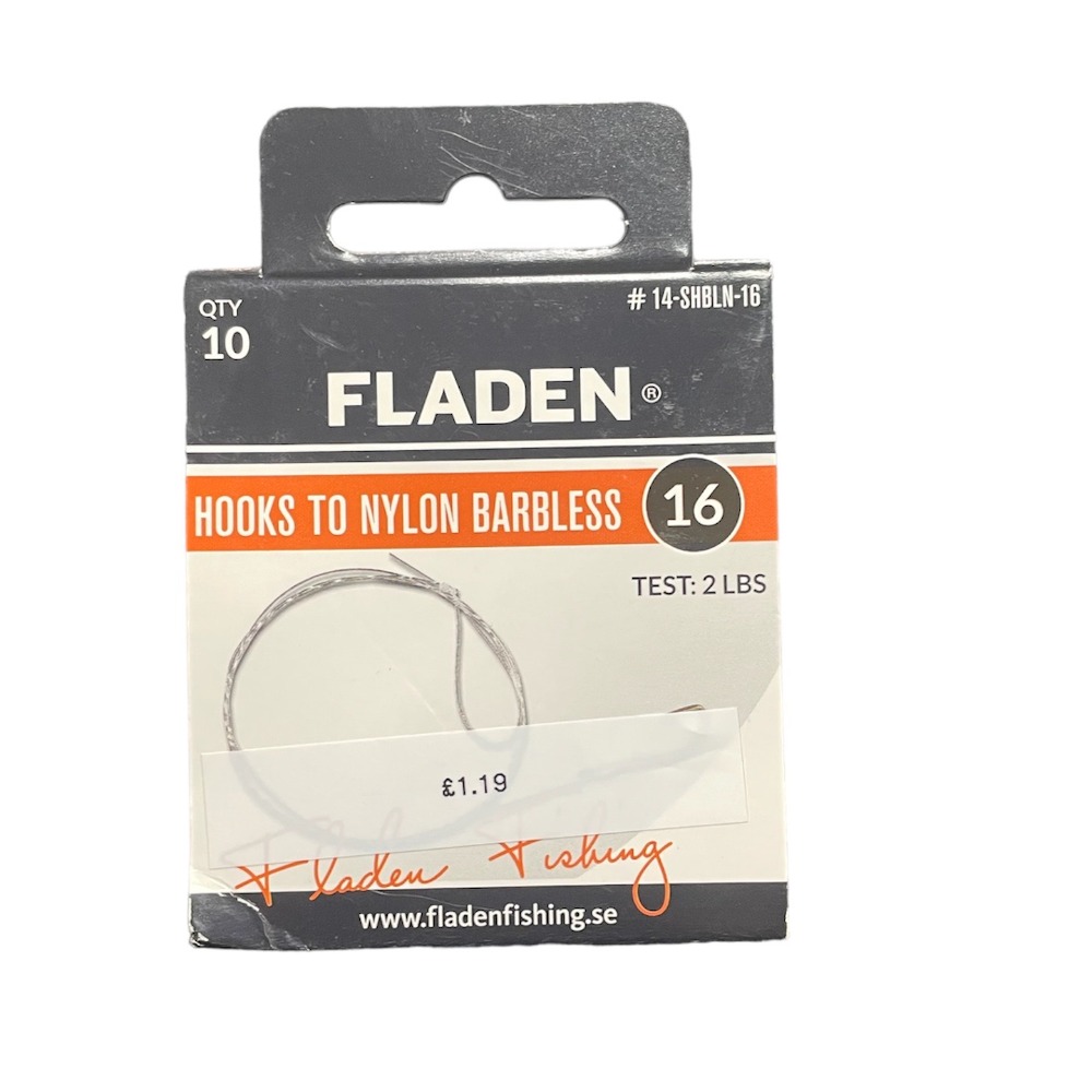 Product photo for FLADEN 10pk Vantage Course match Hooks Barbless to mono size 16