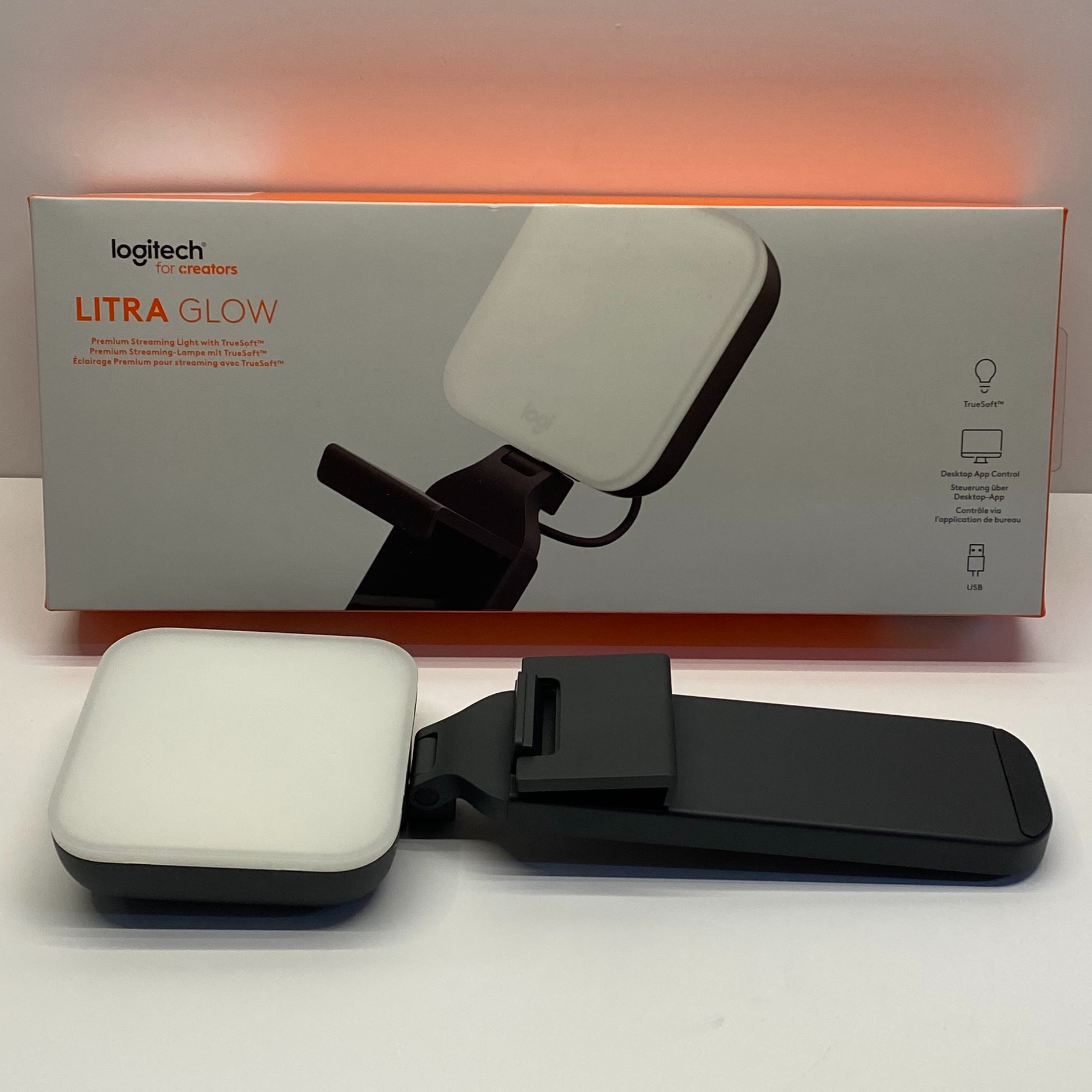 Product photo for Logitech Litra Glow Premium Streaming Light with TrueSoft Boxed