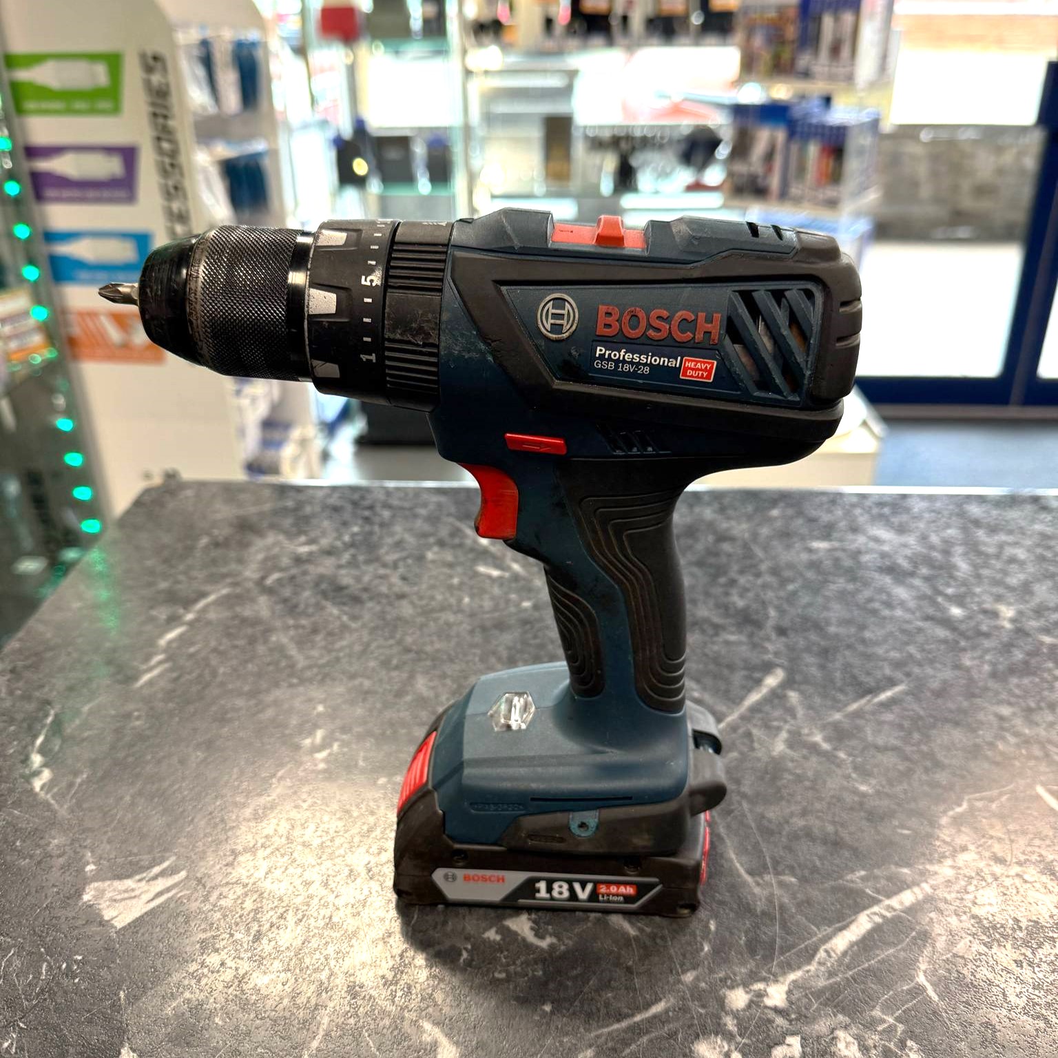 Product photo for Bosch GSB18V-28 18V Cordless Hammer Drill BODY + 2.0Ah Battery