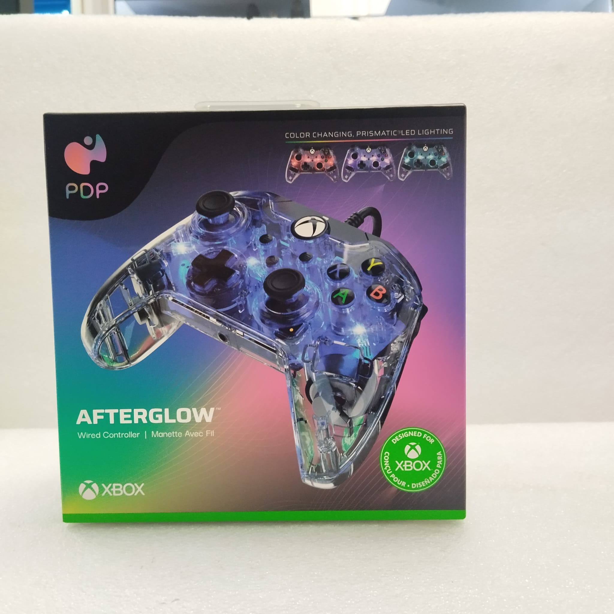 Product photo for PDP Afterglow Prismatic LED Lighting Wired Controller Xbox One Series X/S PC
