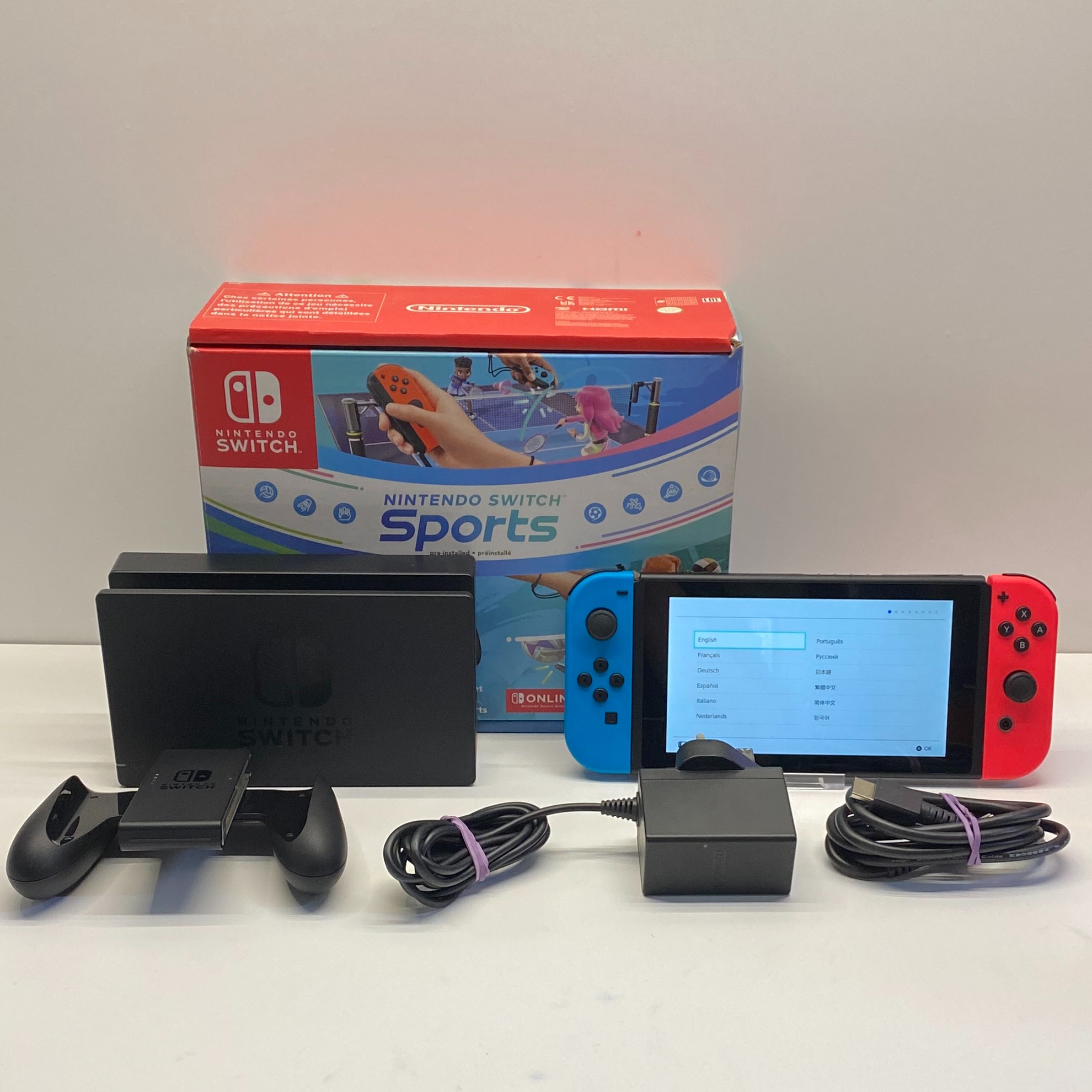 Product photo for Nintendo Switch Console with Neon Red/ Blue Joy Cons 32GB Boxed