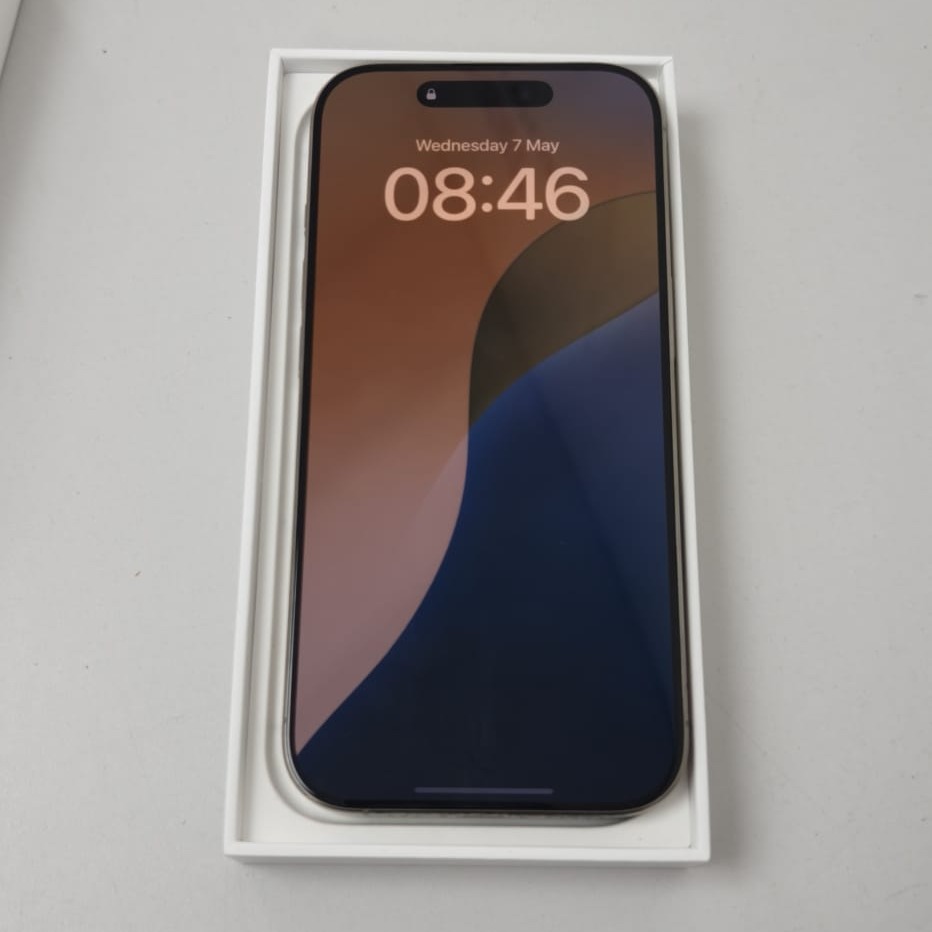 Product photo for Apple phone 16 Pro 256GB Unlocked - NATURAL Titanium Battery Health 100%