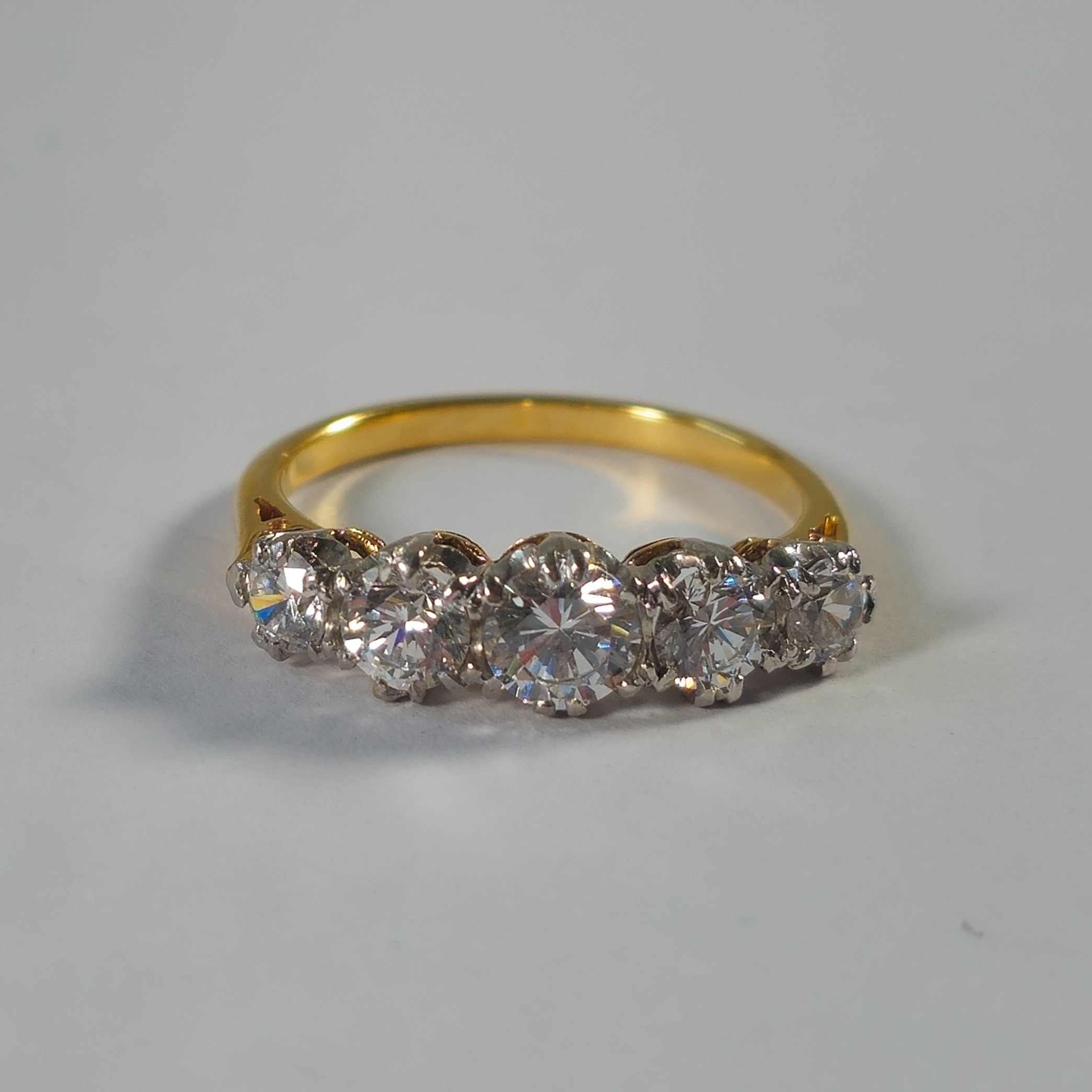 Product photo for 18ct Gold *CZ* in Graduation Style Half Band Ring Size O