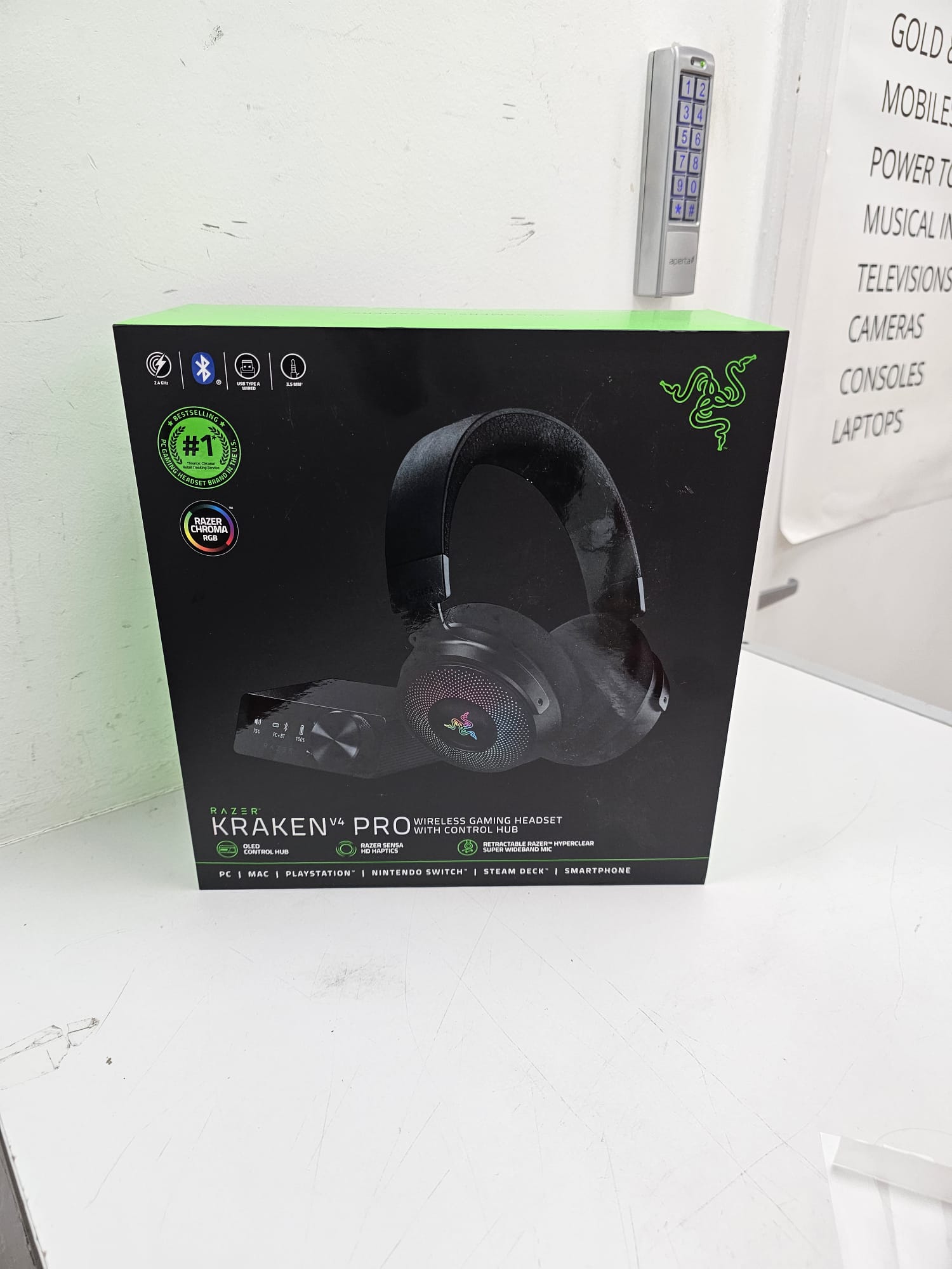Product photo for Razer Kraken V4 Pro - Wireless Gaming-Headset with OLED Control Hub
