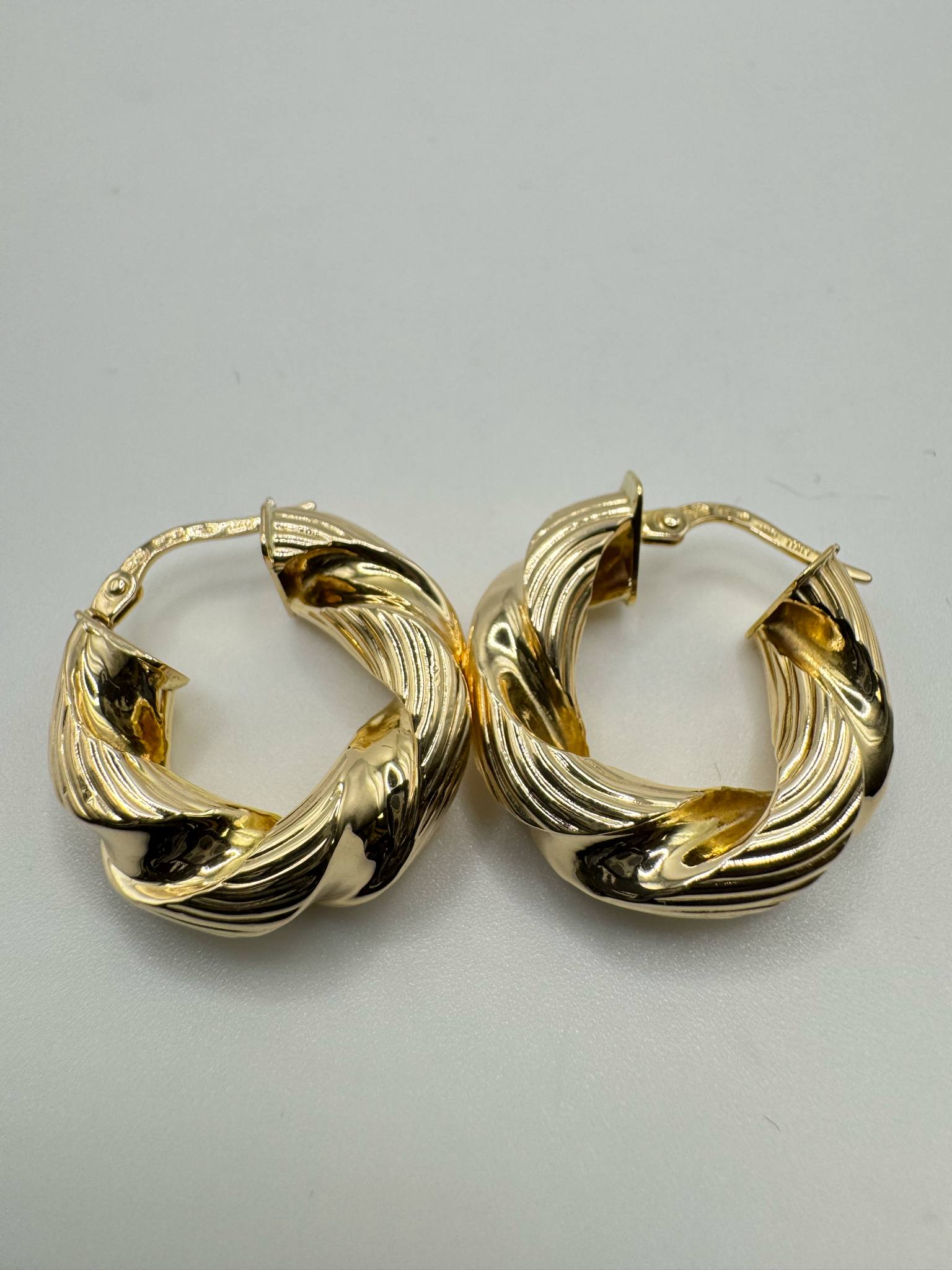 Product photo for 14ct Thick Twisted Hoop Earrings