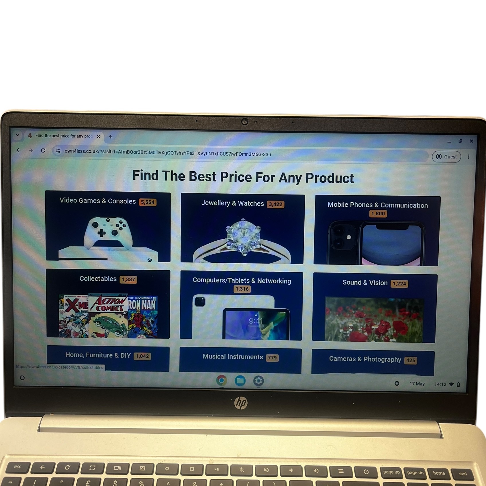 Product photo for HP ChromeBook- 15A-NA0007 (16GB SSD, 4GB RAM, Chrome OS, 15