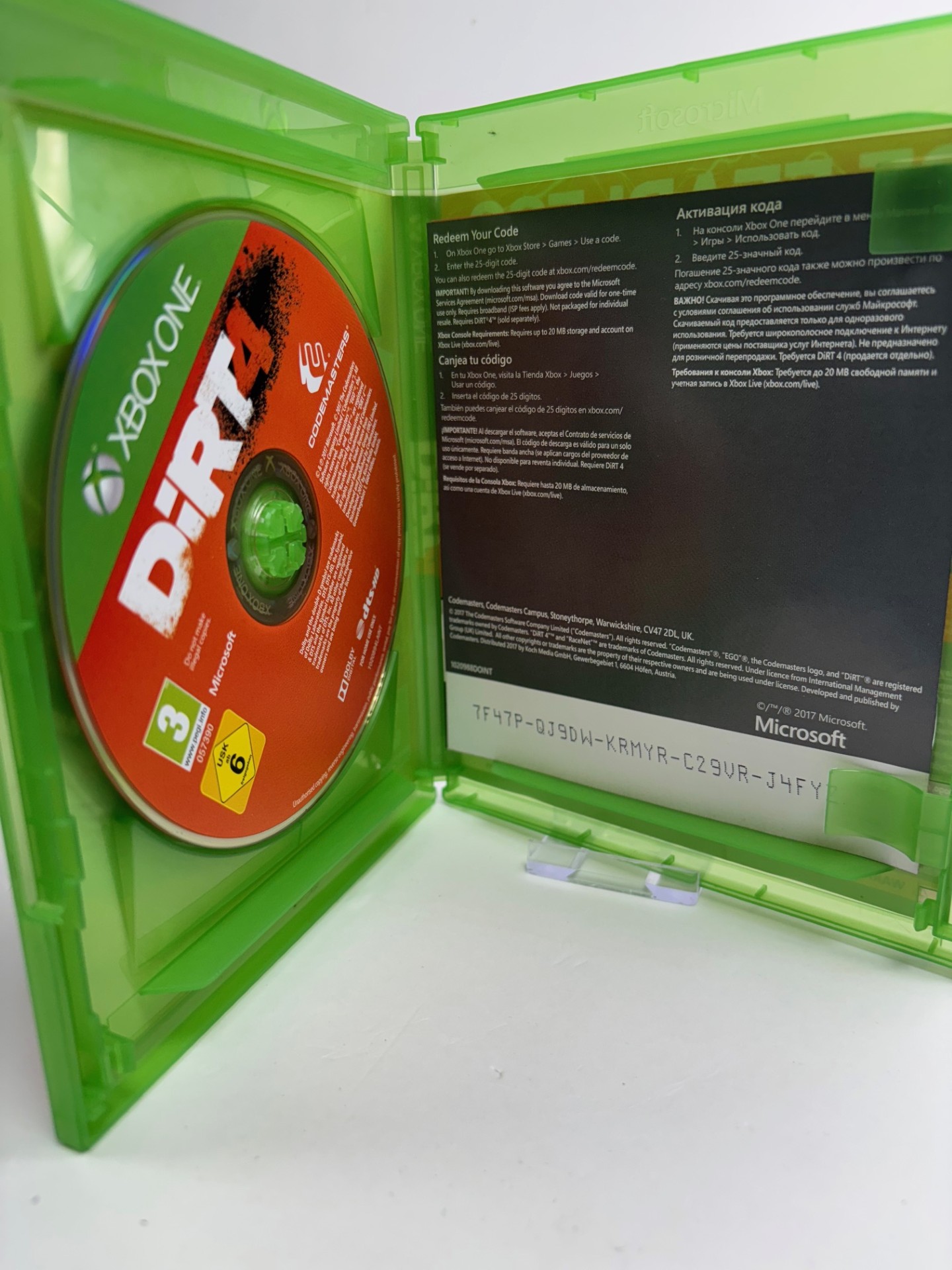 Product photo for xbox one game dirt 4