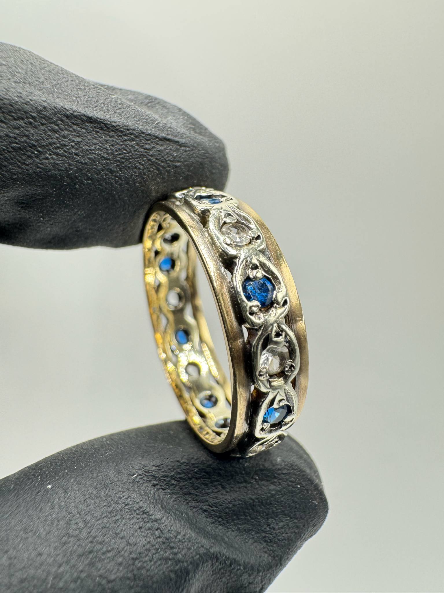 Product photo for 18ct Sapphire & CZ Eternity Ring