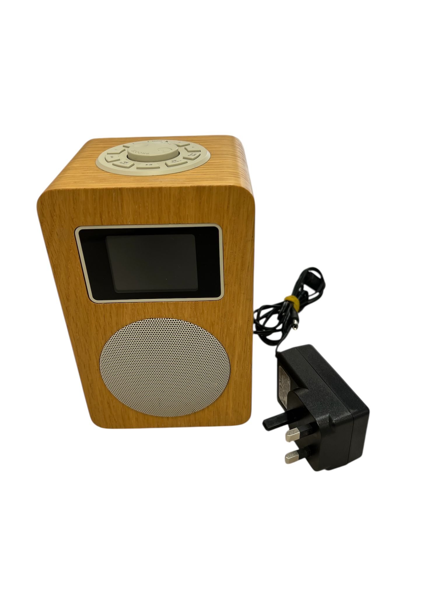 Product photo for John Lewis Aria DAB/DAB+/FM Radio Alarm with Wireless Connectivity Walnut Finish