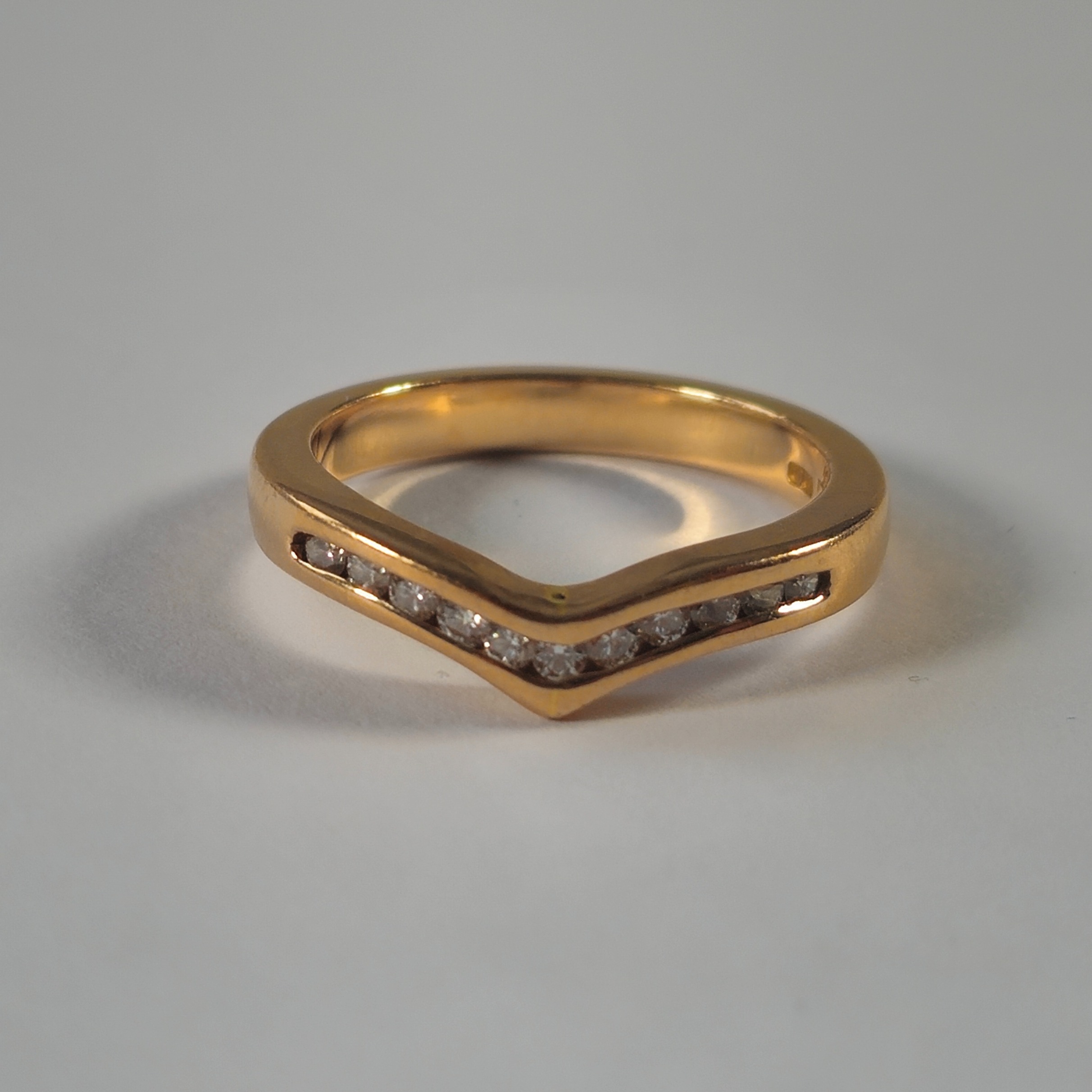 Product photo for 18ct Gold Diamond Wishbone Ring Size K