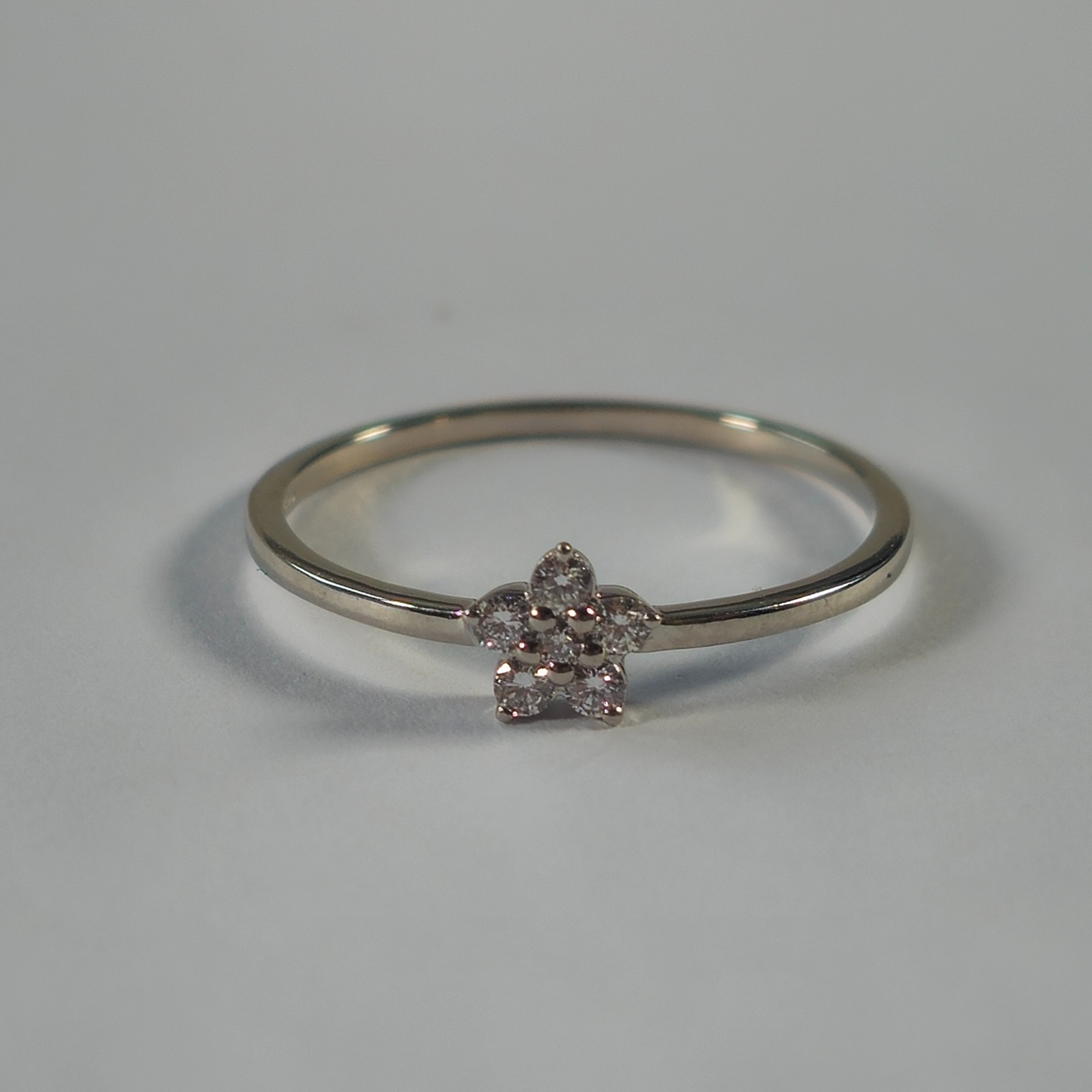Product photo for Platinum 0.10ct Diamond Flower Ring Size N