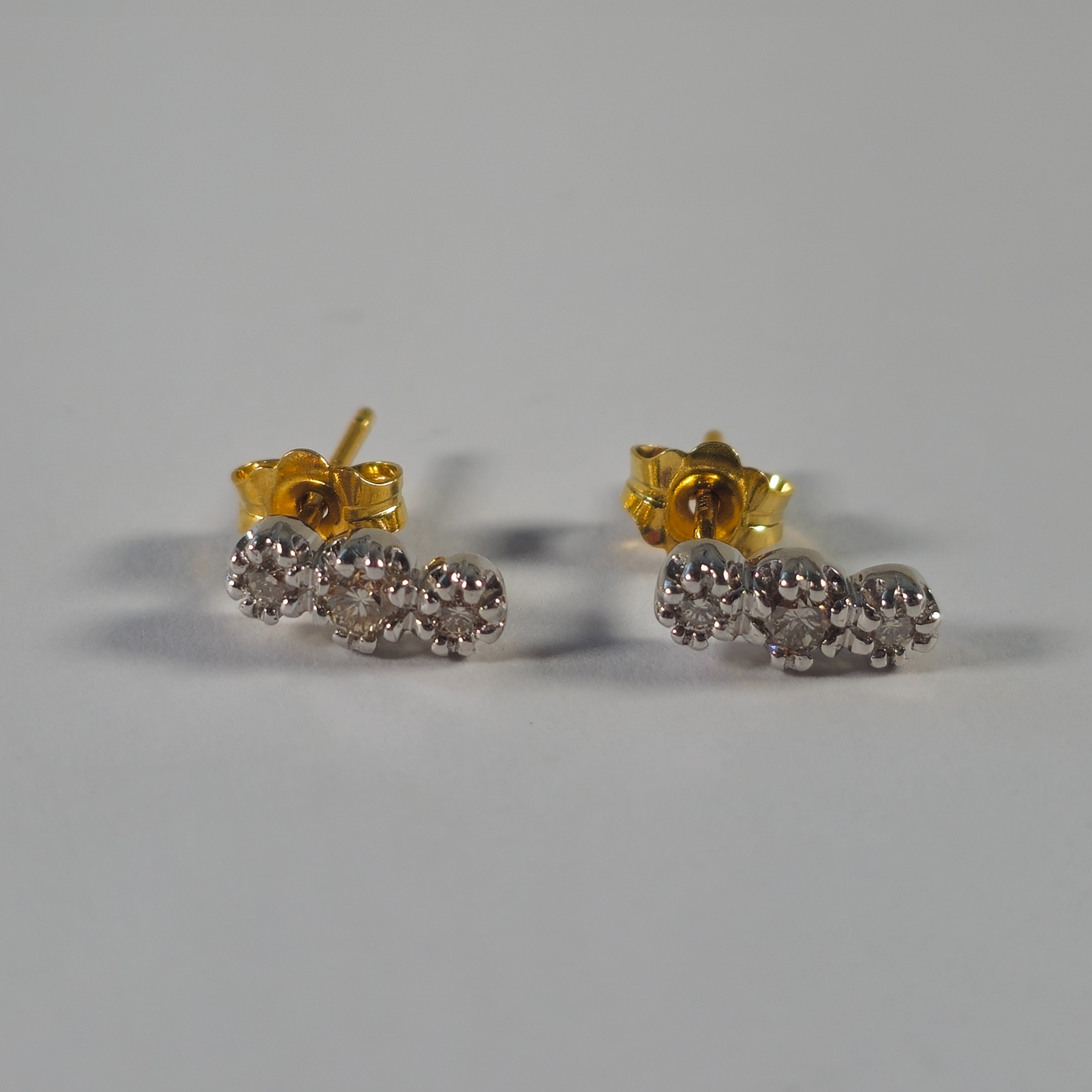 Product photo for 18ct Yellow & White Gold Diamond Studs