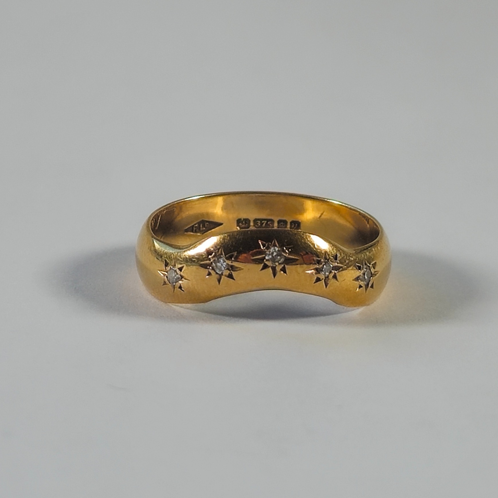 Product photo for 9ct Gold Diamond Wishbone Ring Size L1/2
