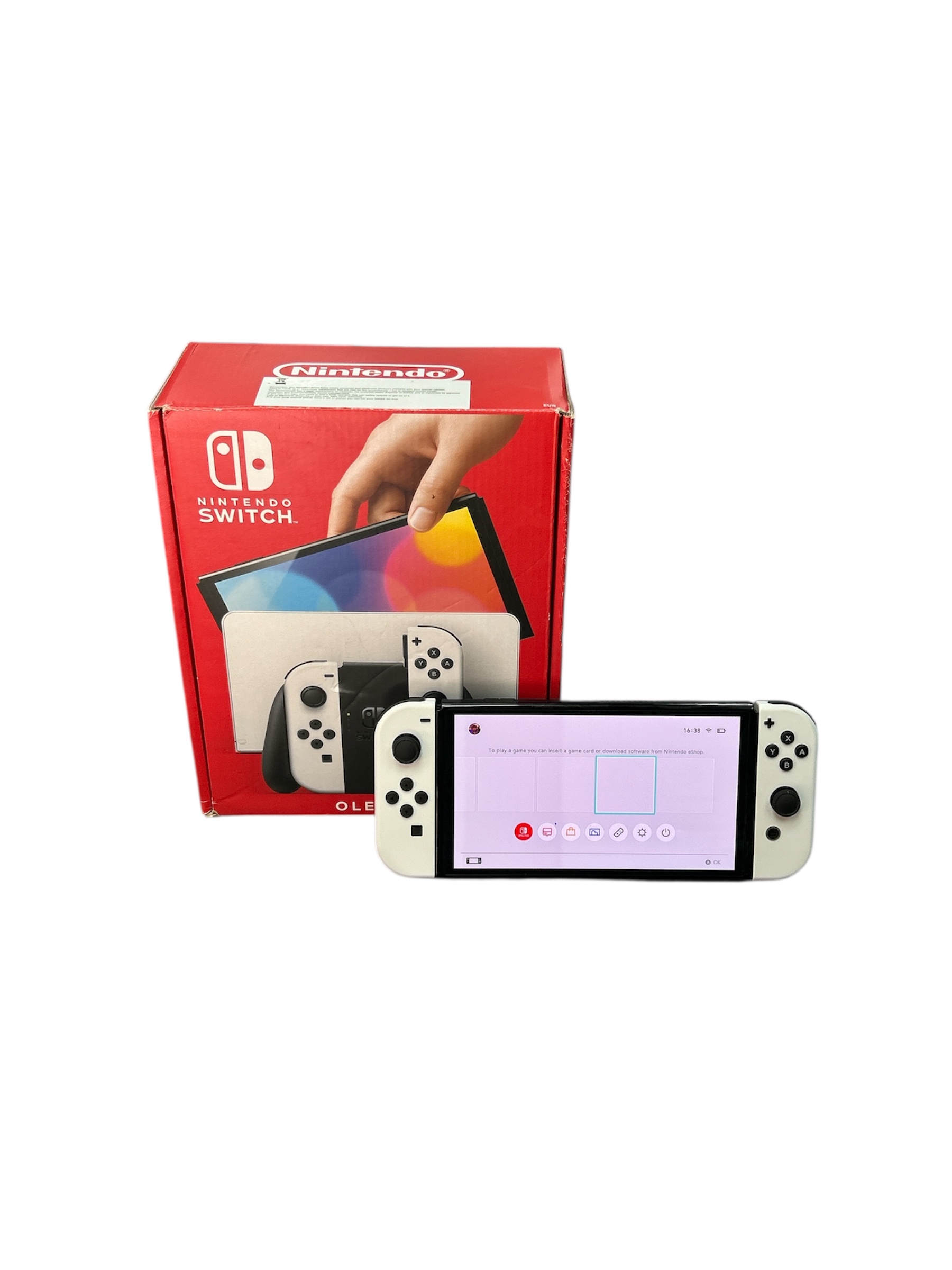 Product photo for Nintendo Switch Console, 64GB OLED + White Joy-Con