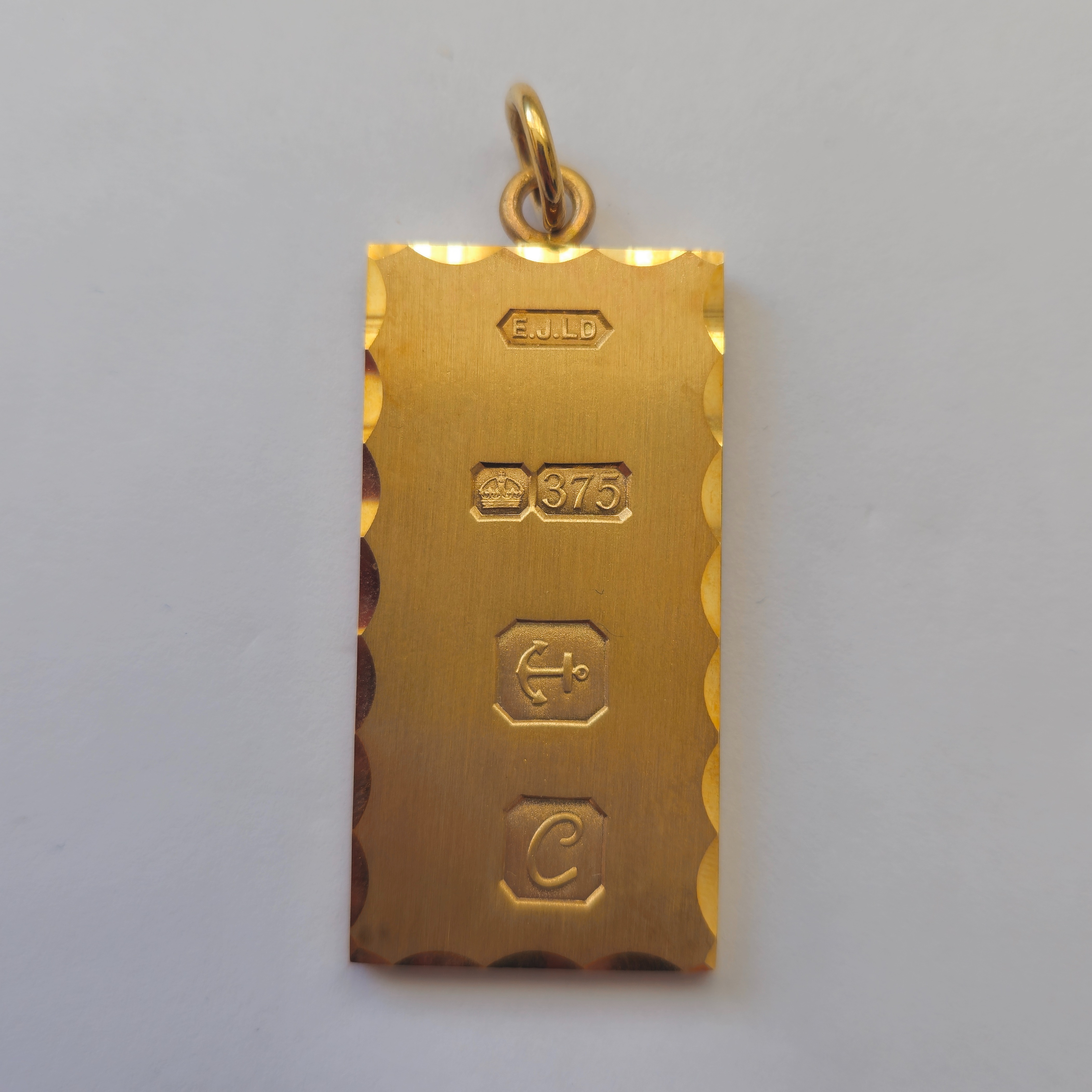 Product photo for 9ct Gold Ingot Pendant