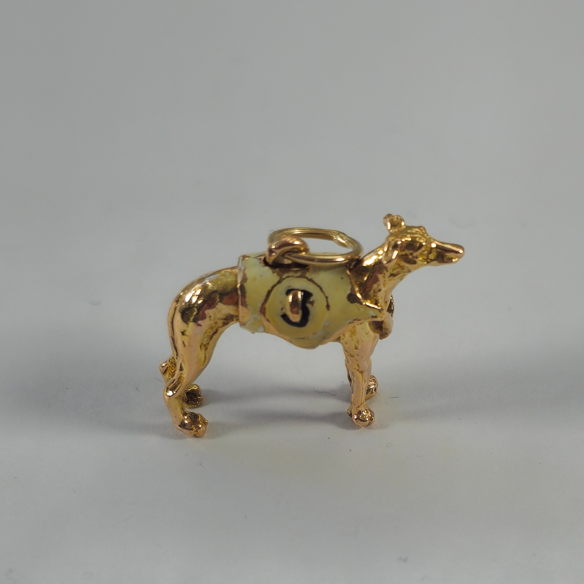 Product photo for 9ct Gold Whippet Charm / Pendant