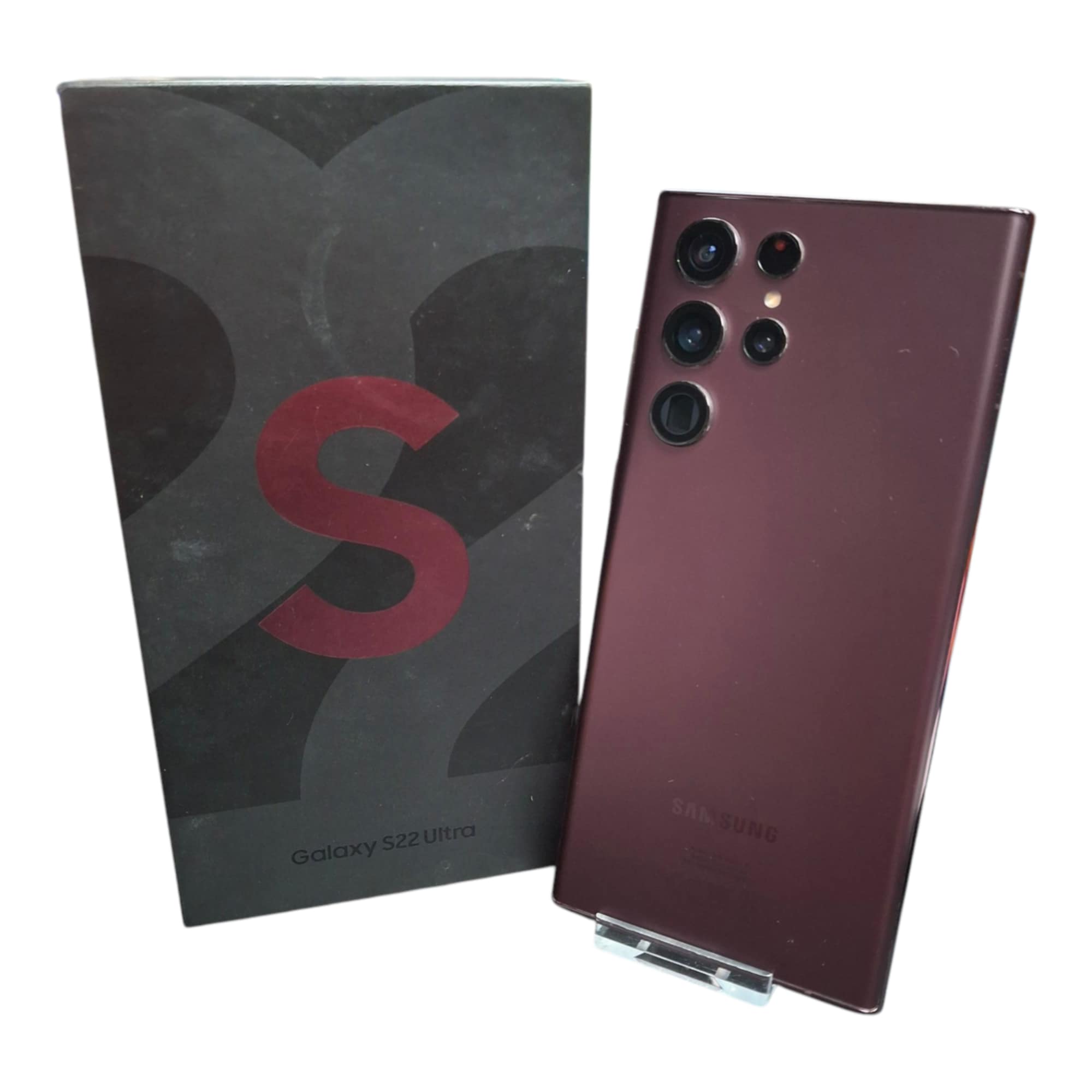 Product photo for Samsung Galaxy S22 Ultra 5G Dual Sim 512GB Burgundy, Unlocked B
