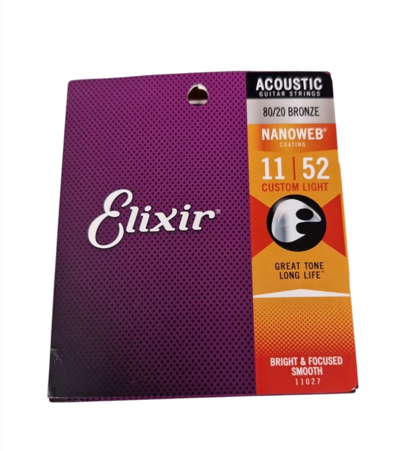 Product photo for ELIXIR E11027 NANO 80/20 ACOUST CUSTOM/LIGHT 11-52