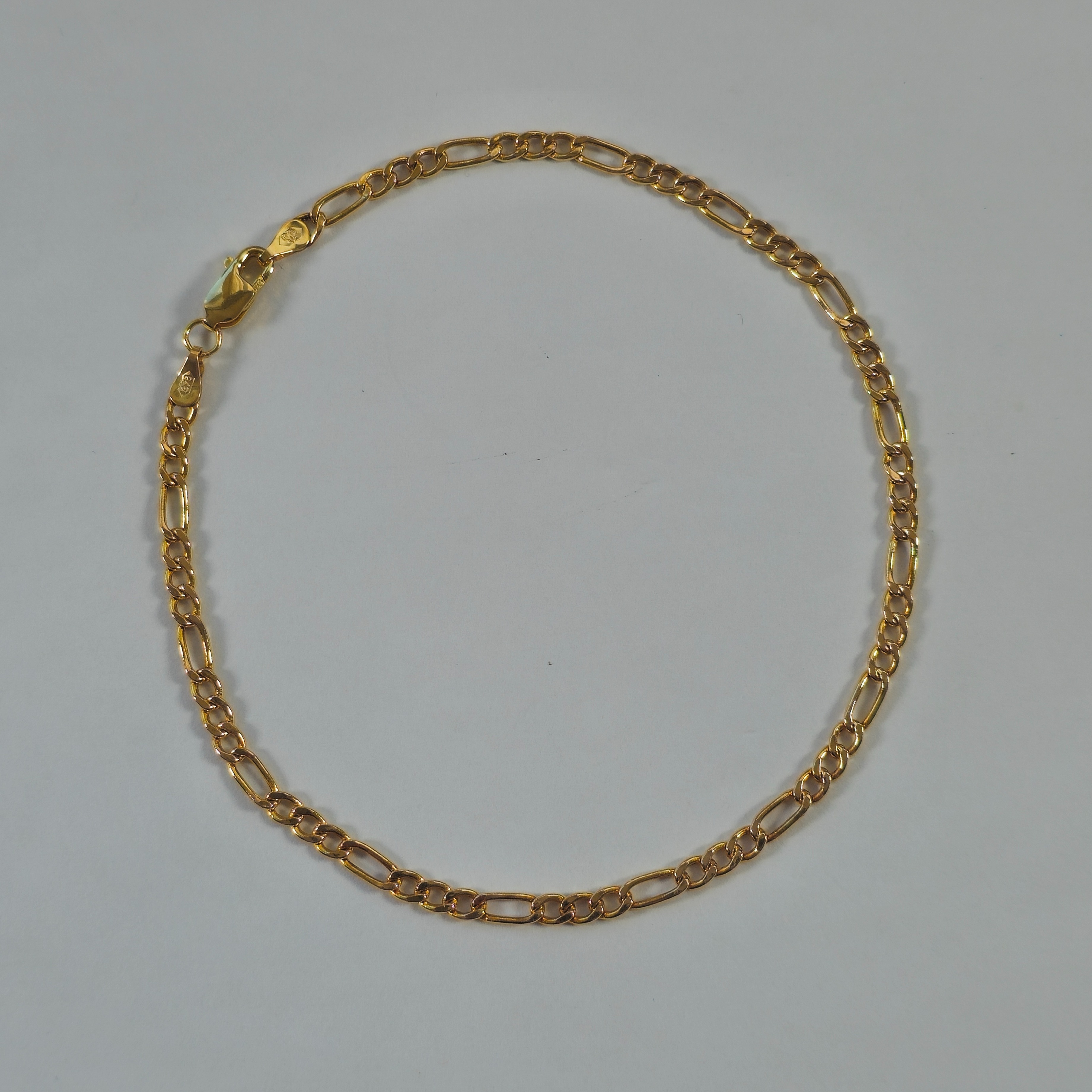 Product photo for 9ct Gold Hollow Figaro Bracelet 9