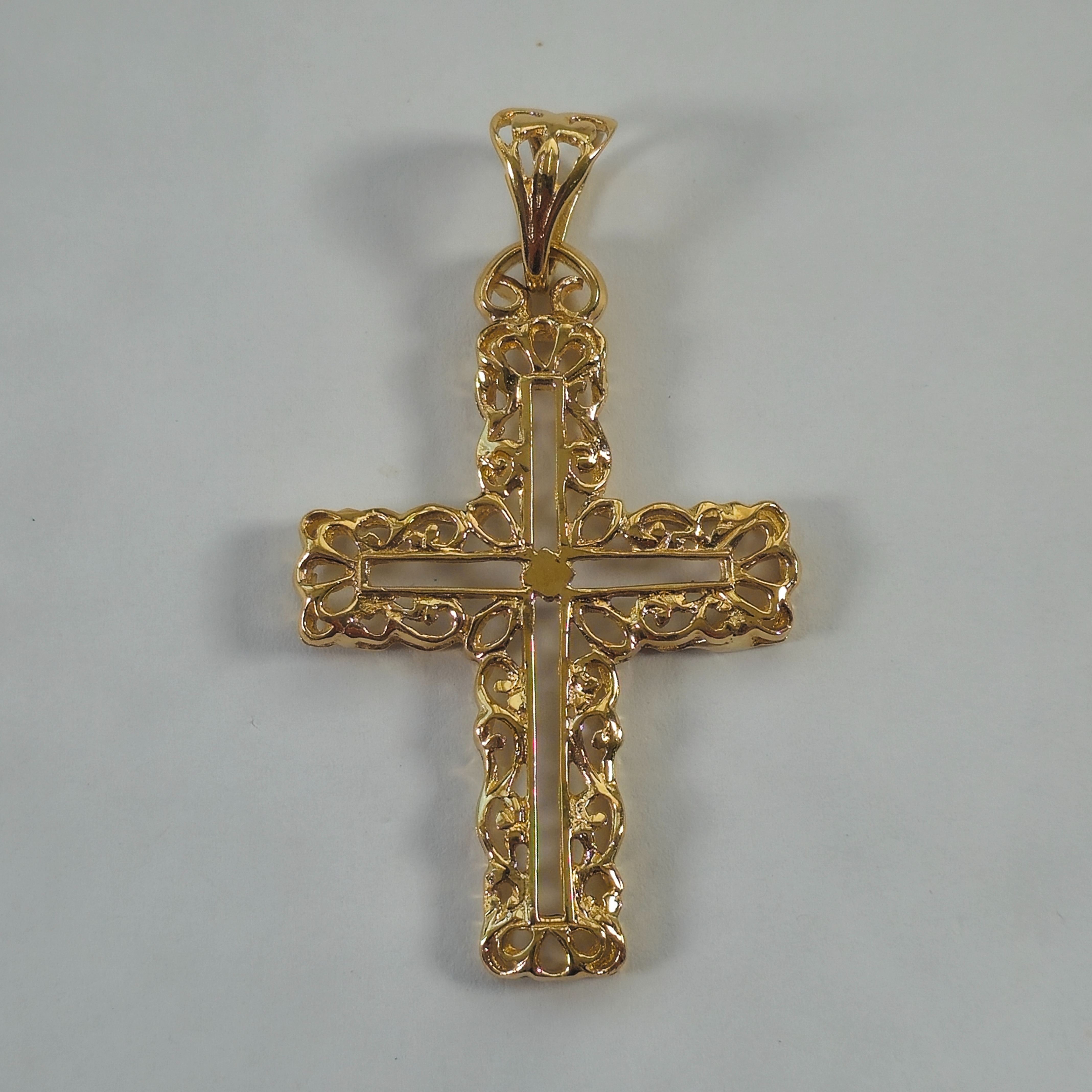 Product photo for 9ct Gold Pierced Cross Pendant