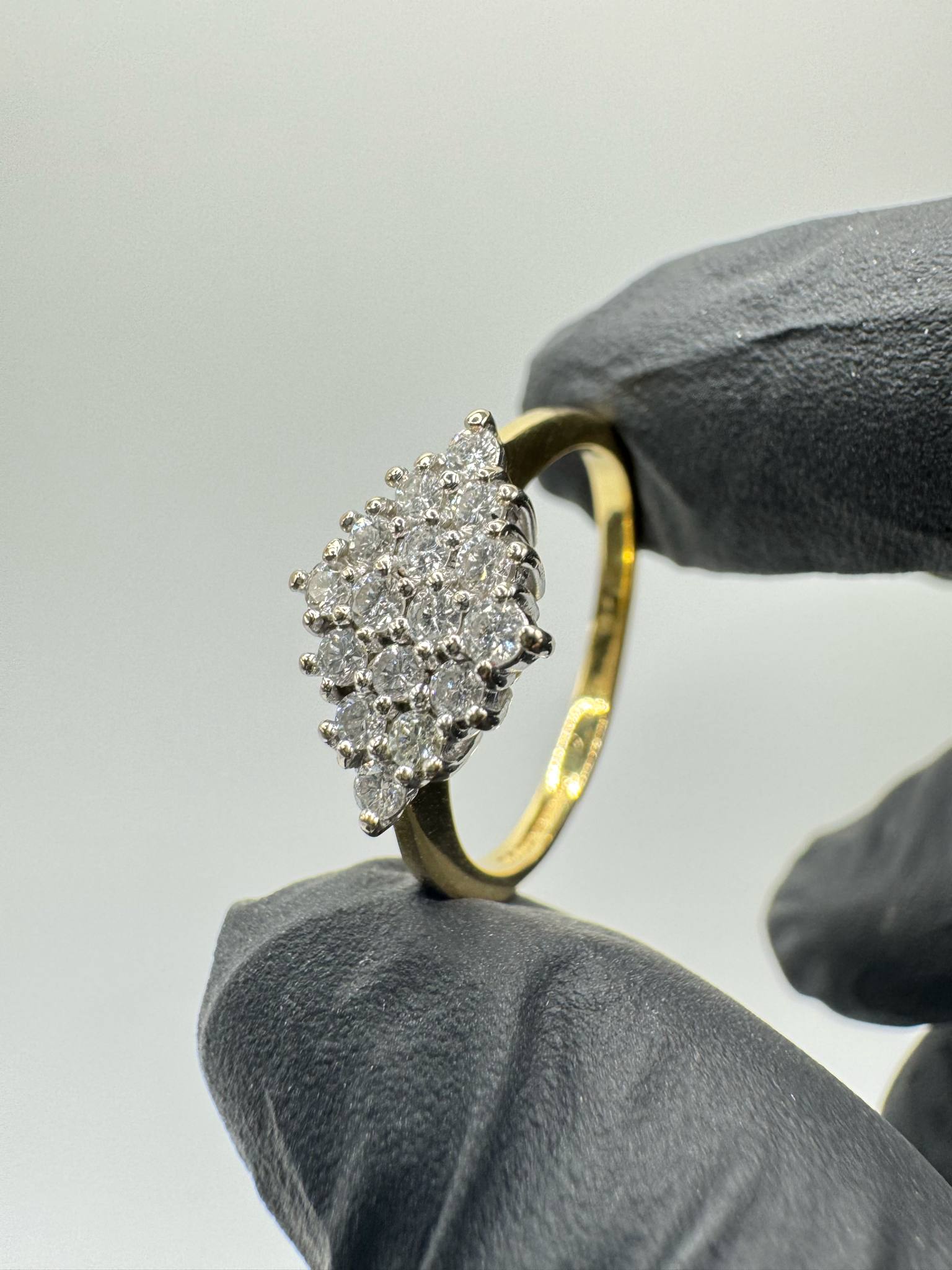 Product photo for 18ct Kite Shaped Diamond Cluster Ring