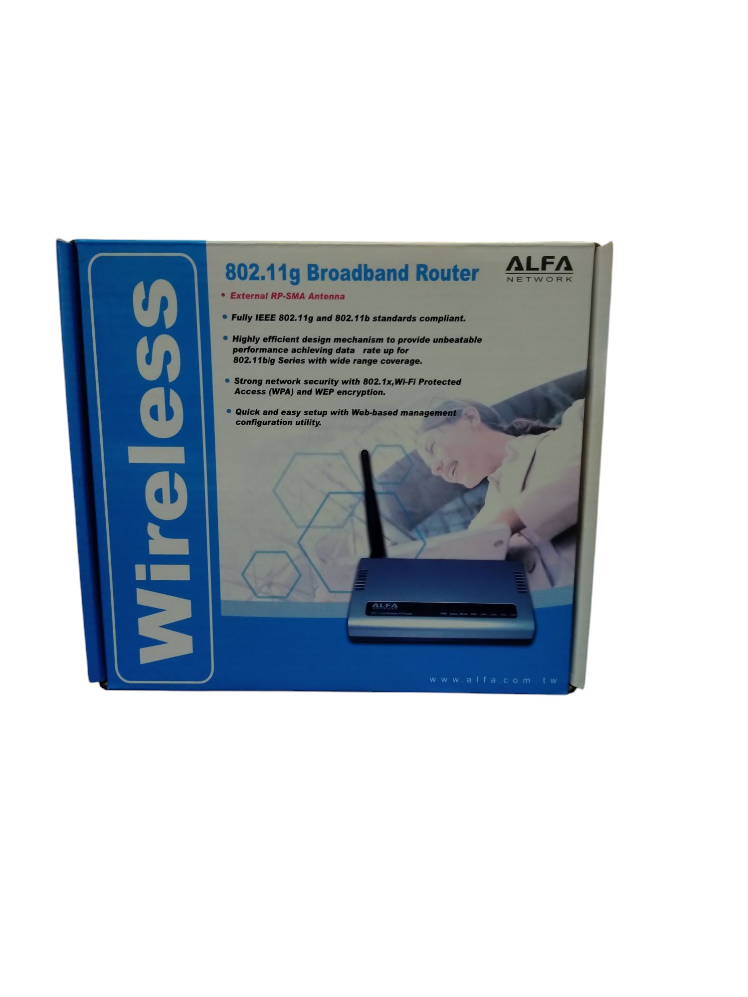 Product photo for Alpha Wireless 802.11g Broadband Router