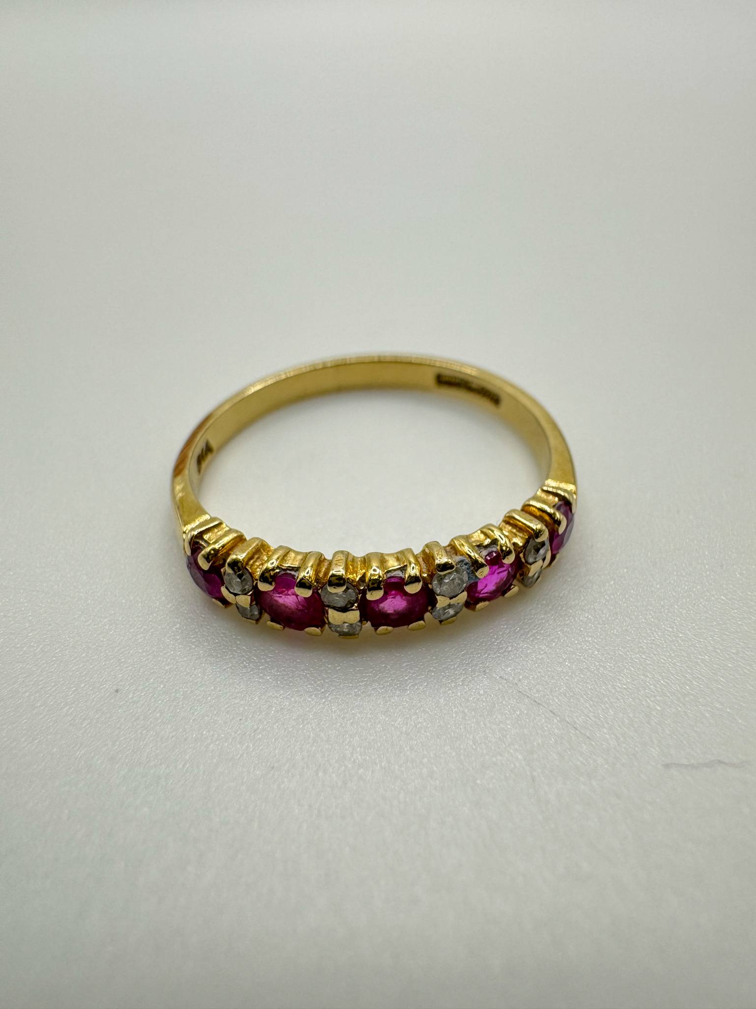 Product photo for 9ct Ruby & Diamond Half Eternity Ring