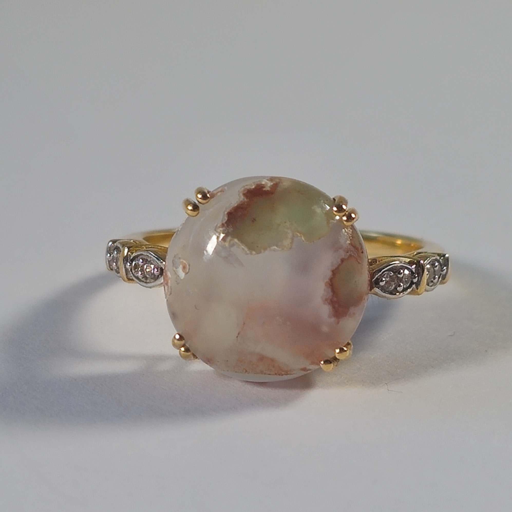Product photo for 9ct Gold Round Stone Ring by Gems TV Size M1/2
