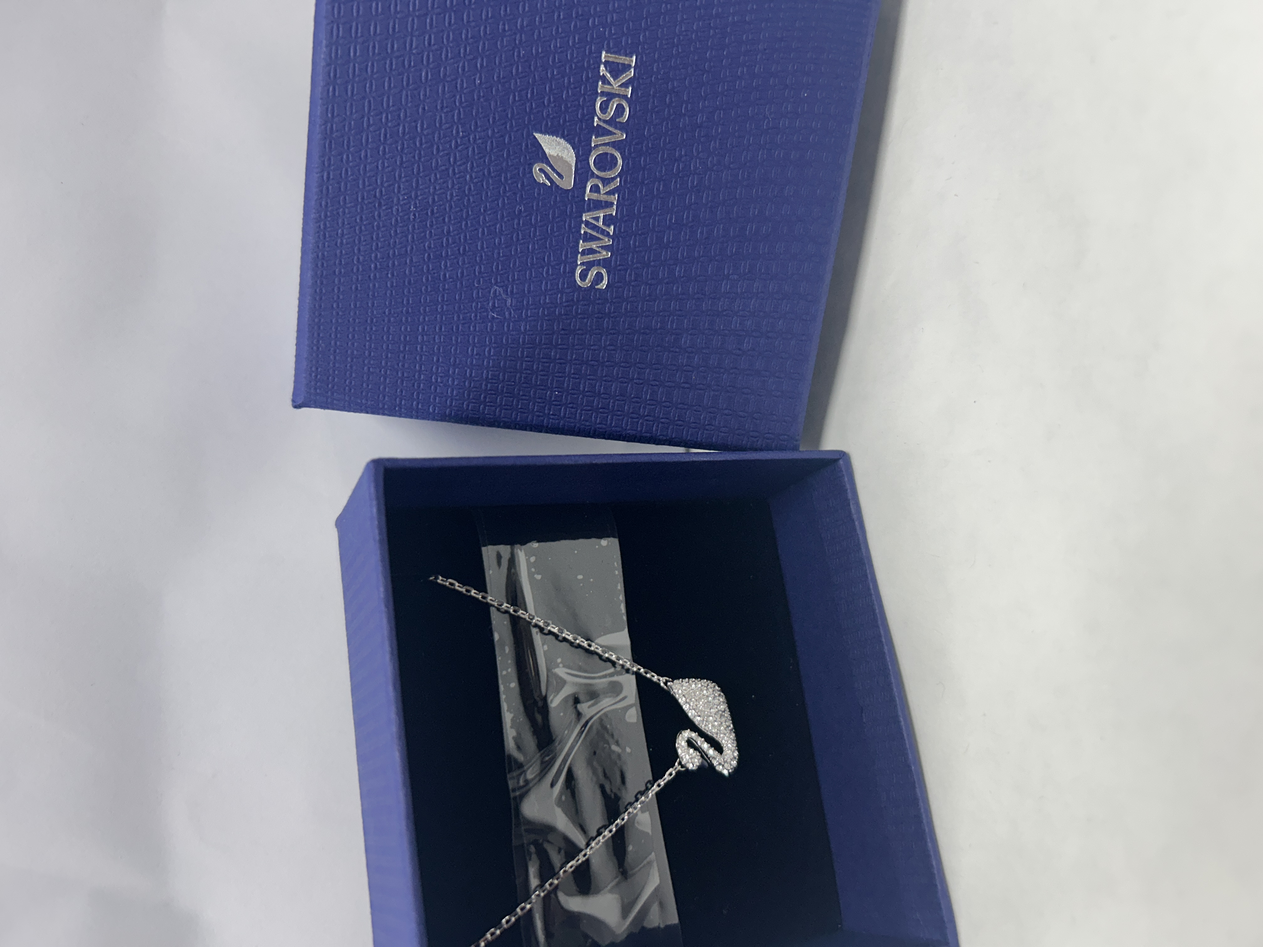 Product photo for SWAROVSKI SWAN NECKLACE SILVER 925 BOXED