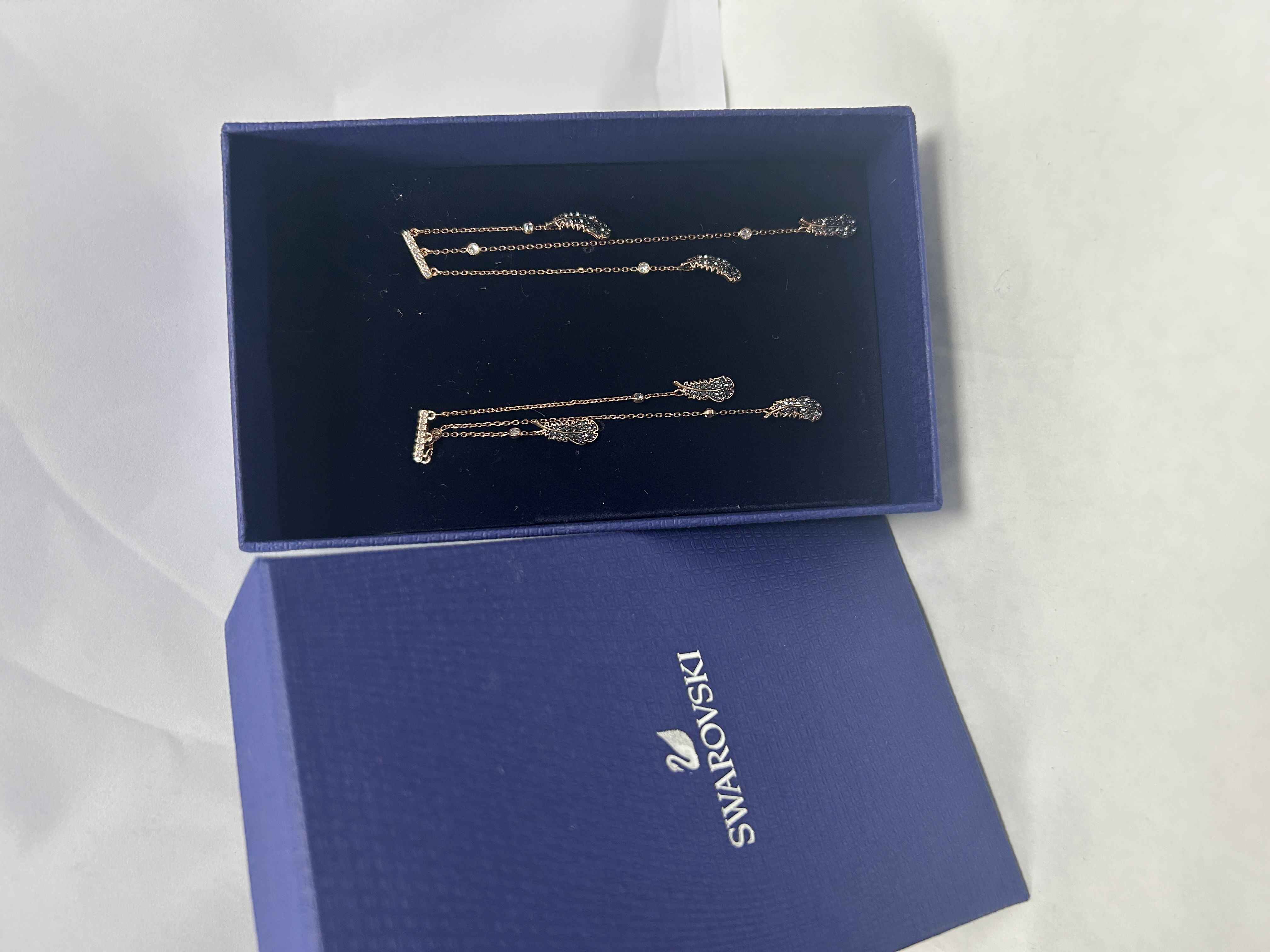 Product photo for SWAROSKI  SWAROVSKI GOLD PLATED EARINGS BOXED
