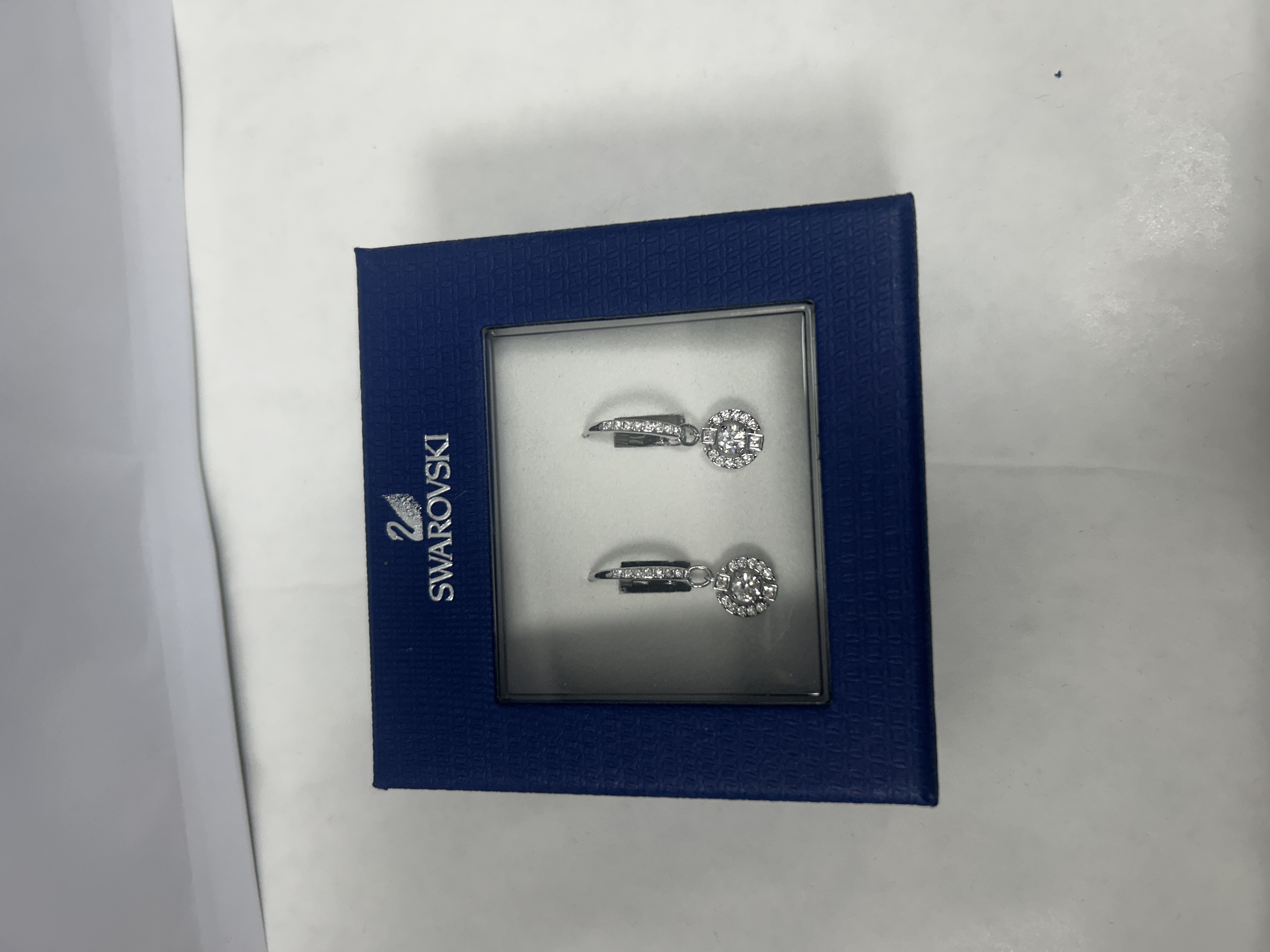 Product photo for SWAROVSKI EARINGS SILVER BOXED