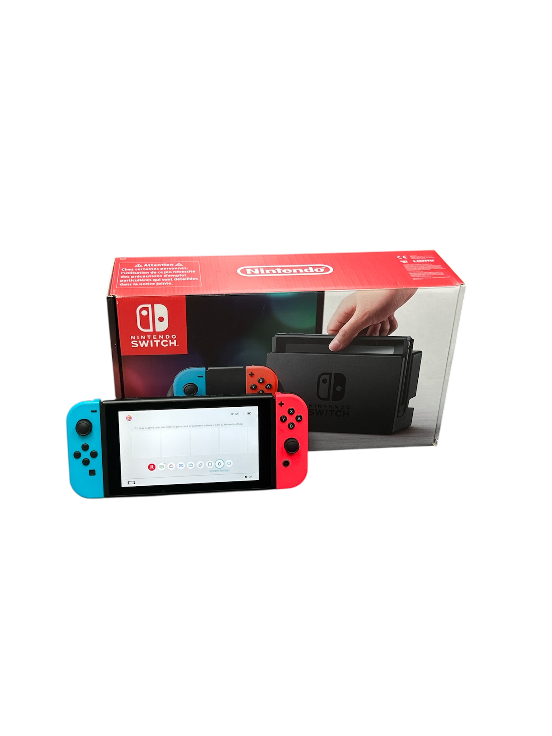 Product photo for Switch Console, 32GB Neon Red/Blue Joy-Con, Boxed