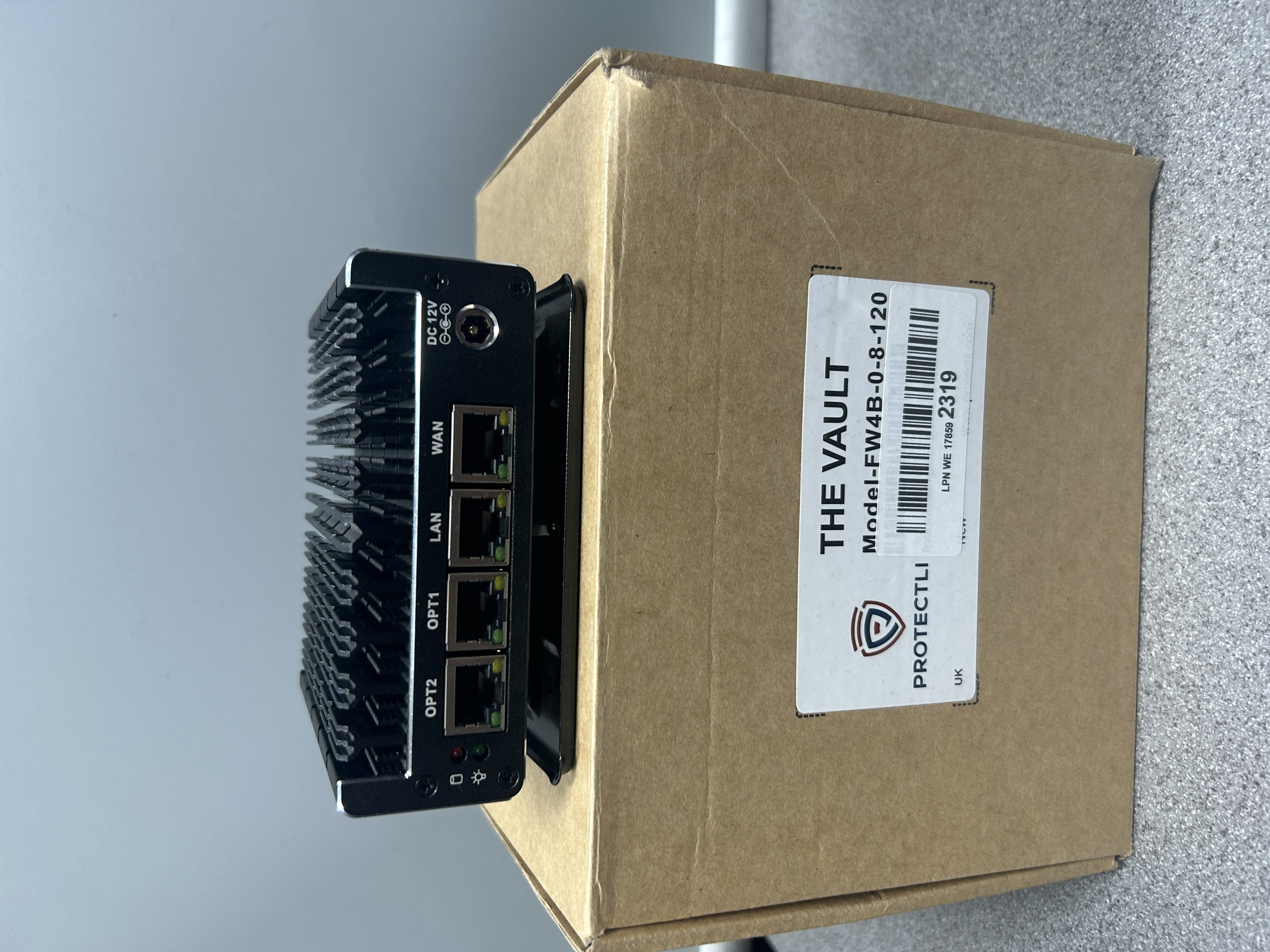 Product photo for protectli model fw4b-0-8-120 the vault