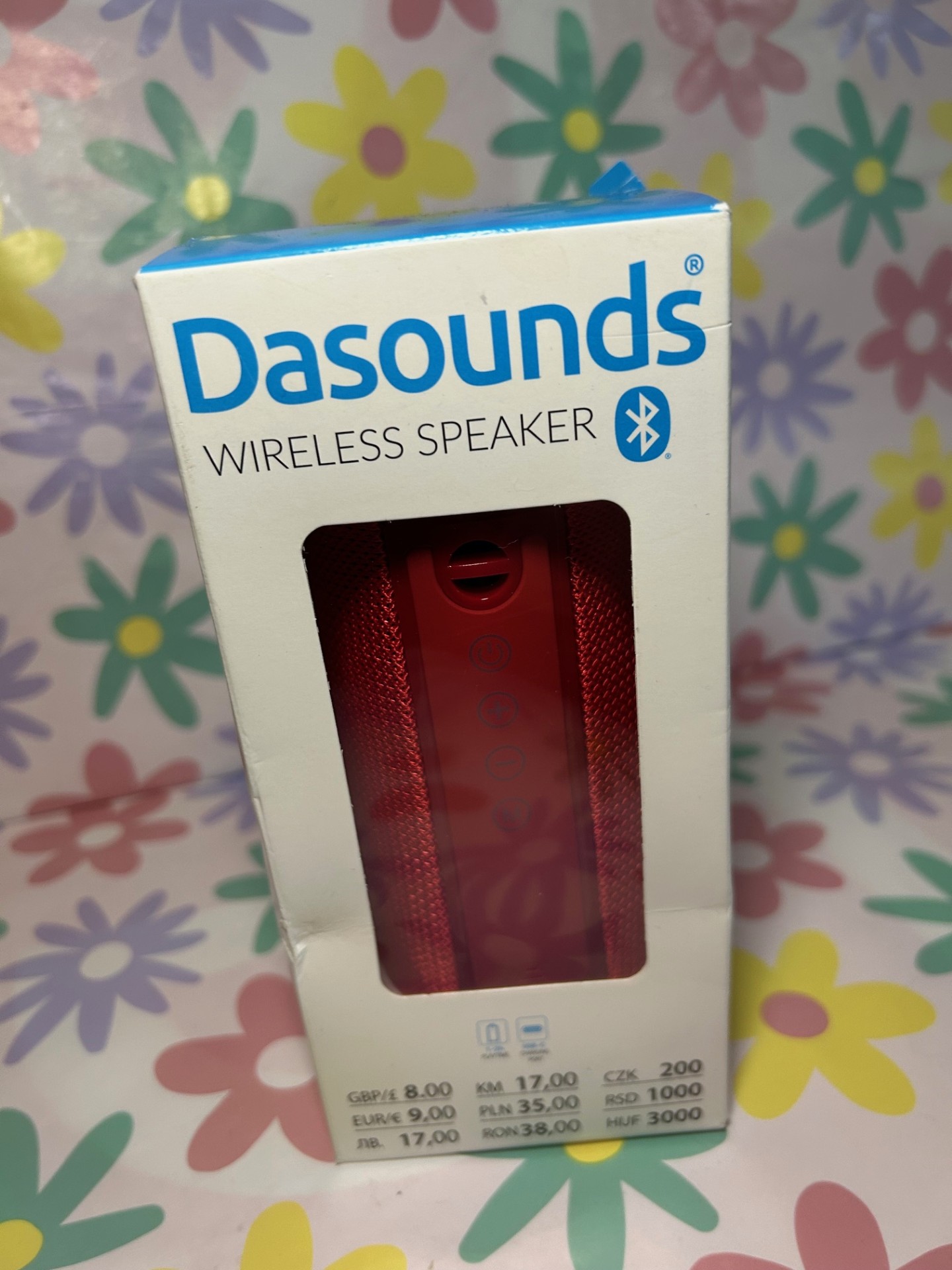 Product photo for DASOUNDS WIRELESS BL.UETOOTH SPEAKER *RED*