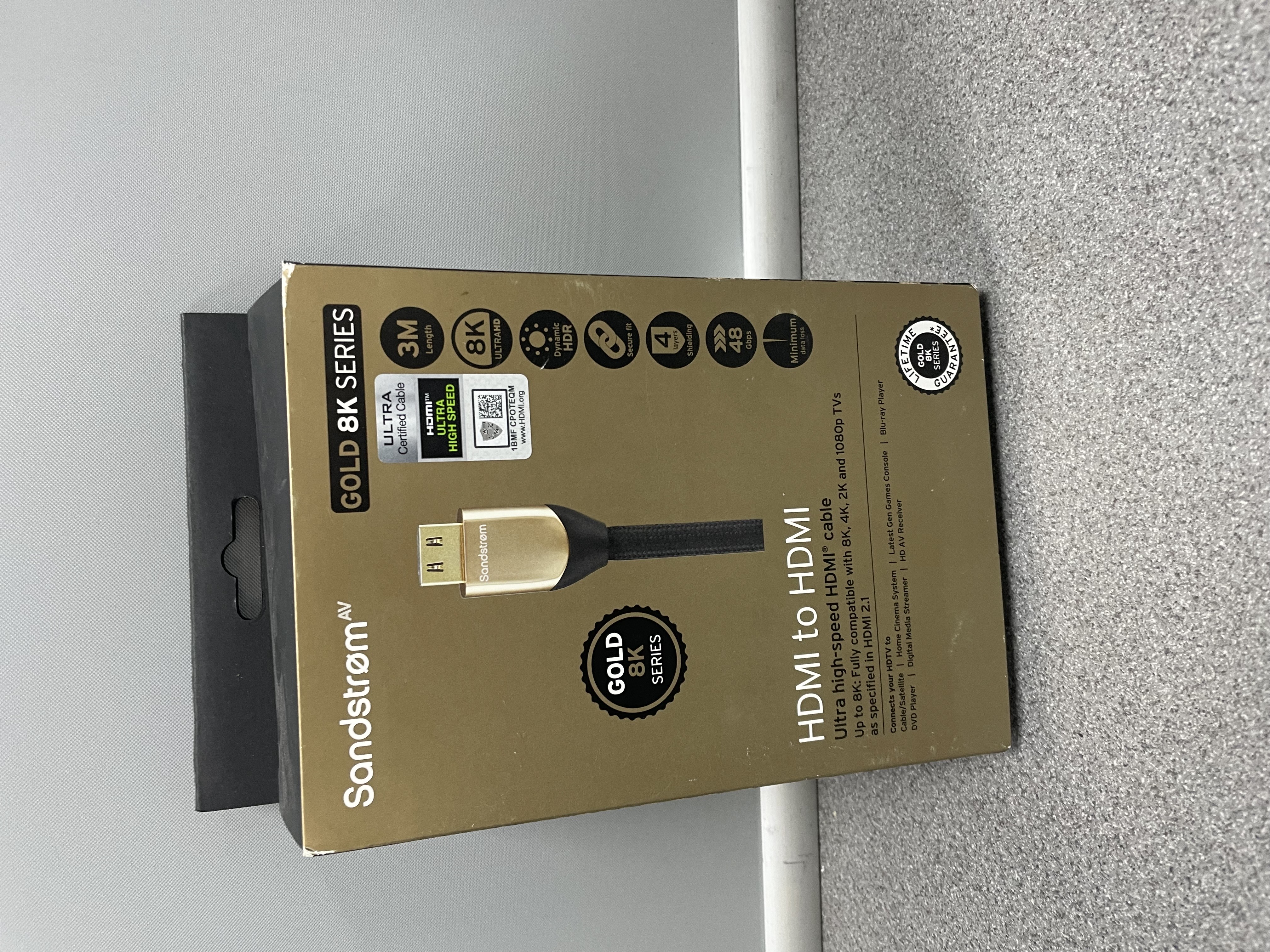 Product photo for Sandstrom Hdmi Gold 8k Series