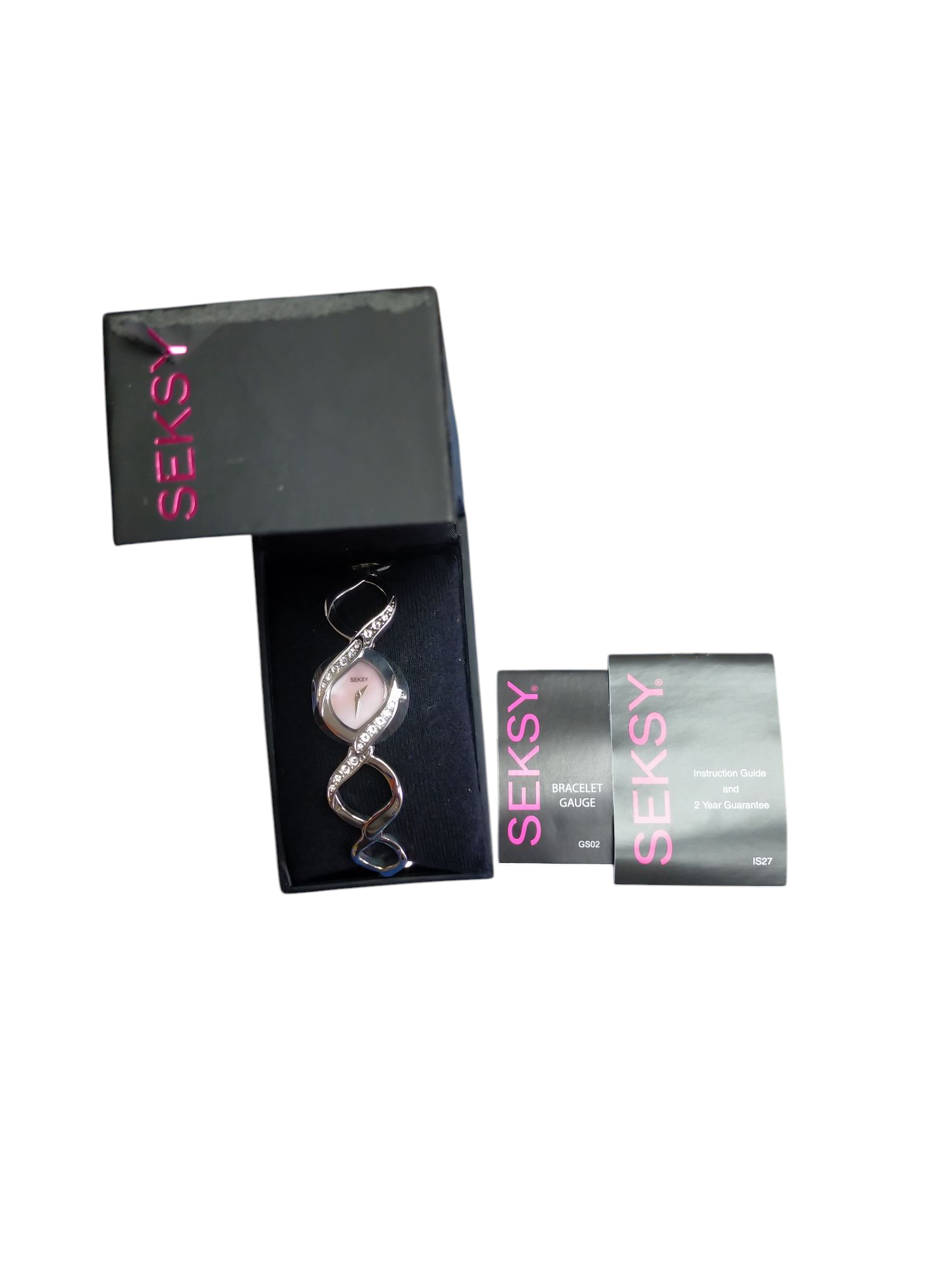 Product photo for Seksy Loop Pink Dial Stainless Steel Bracelet Ladies Watch 4502
