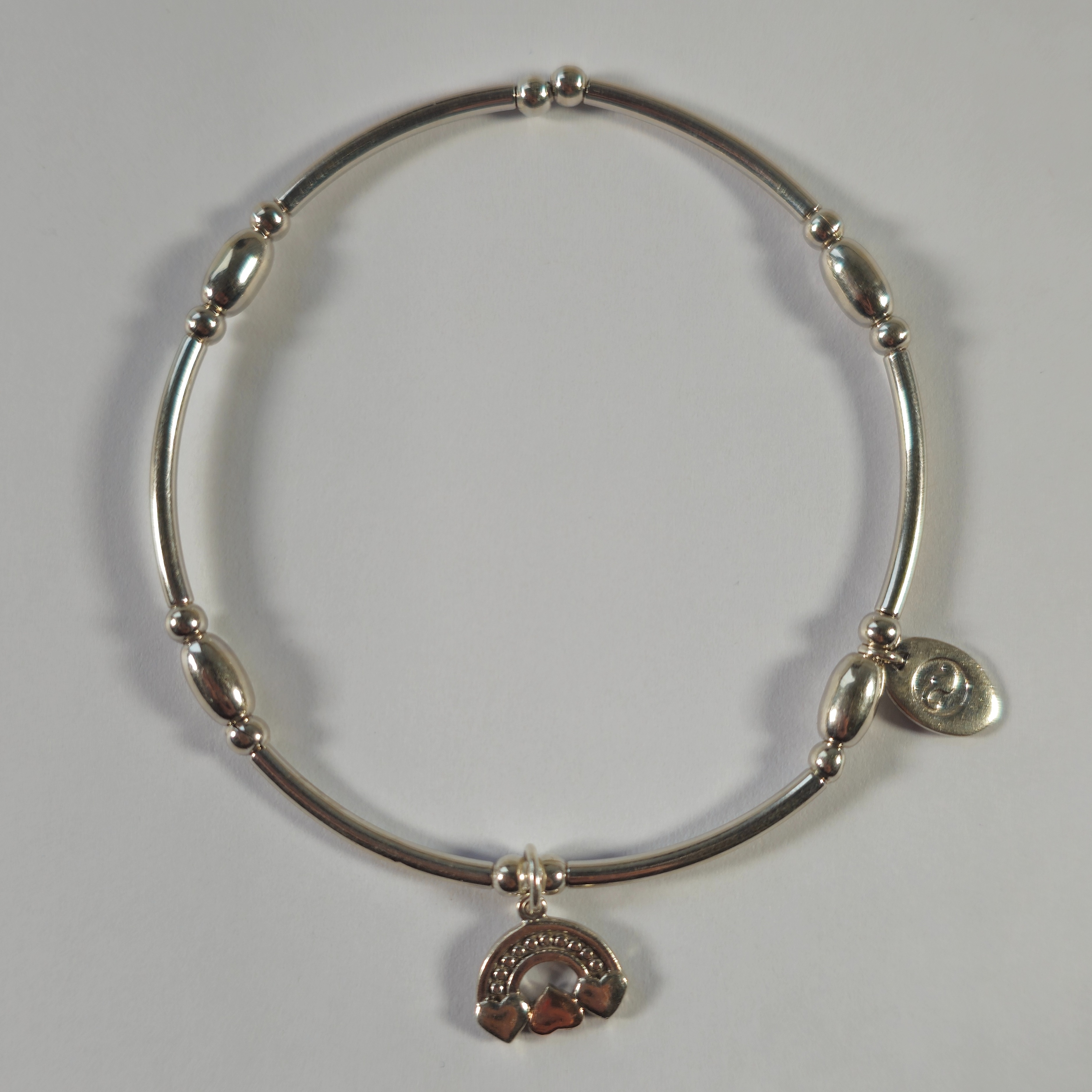Product photo for Clogau Enfys Bach Sterling Silver Rainbow Affinity Bead Stretch Bracelet