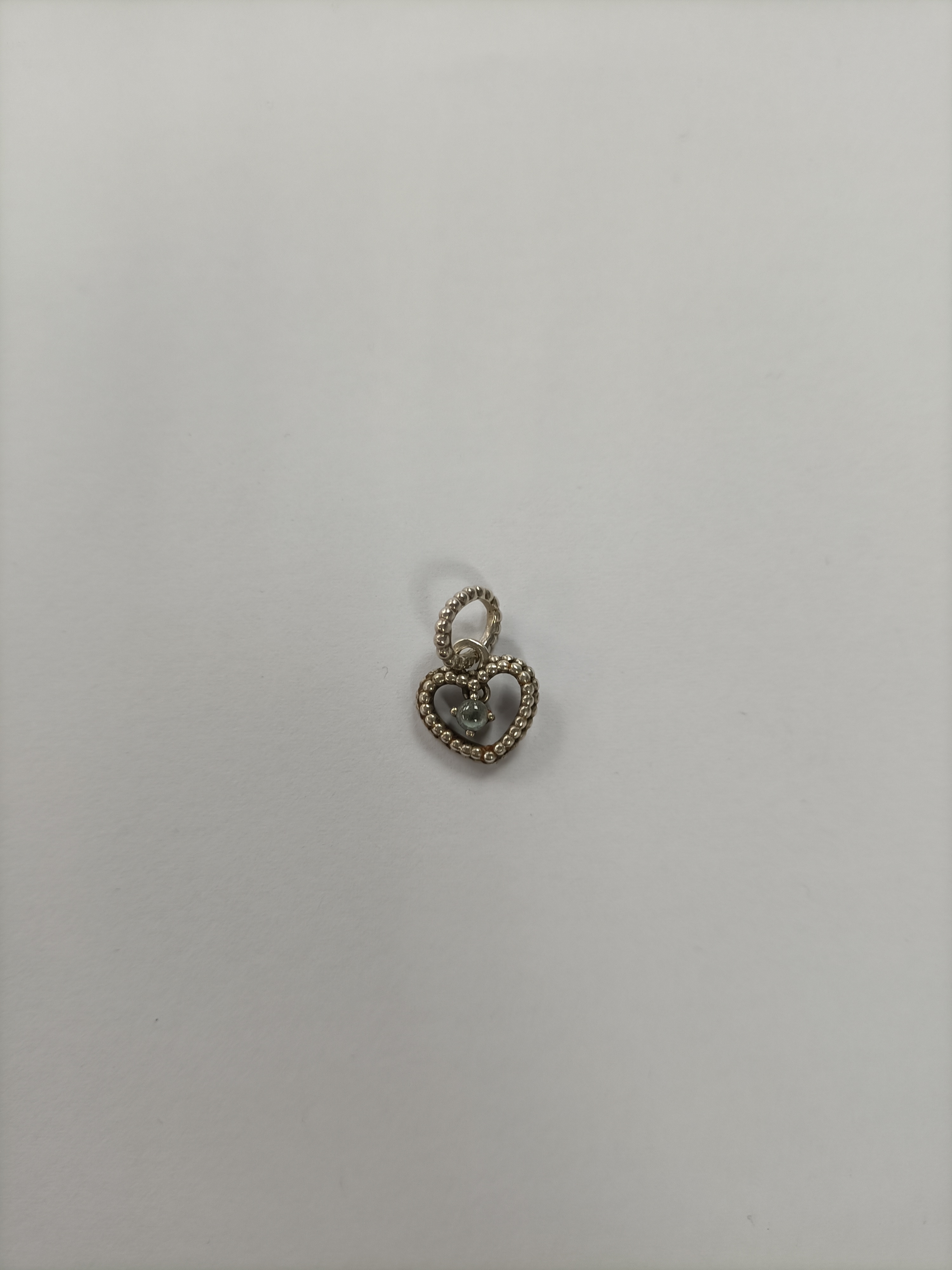 Product photo for Pandora hollow heart & stone charm