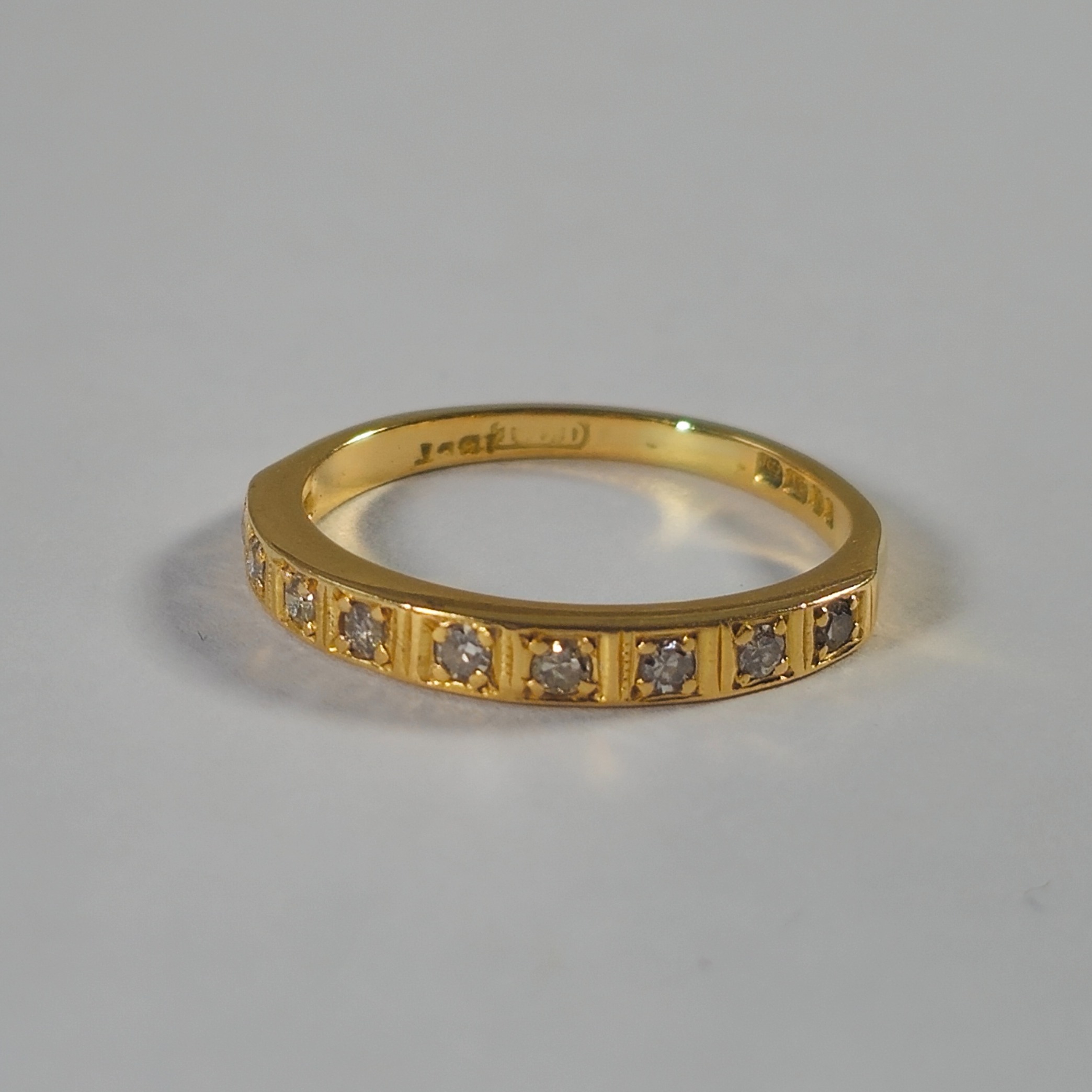 Product photo for 18ct Gold Diamond Half Band Ring Size K1/2