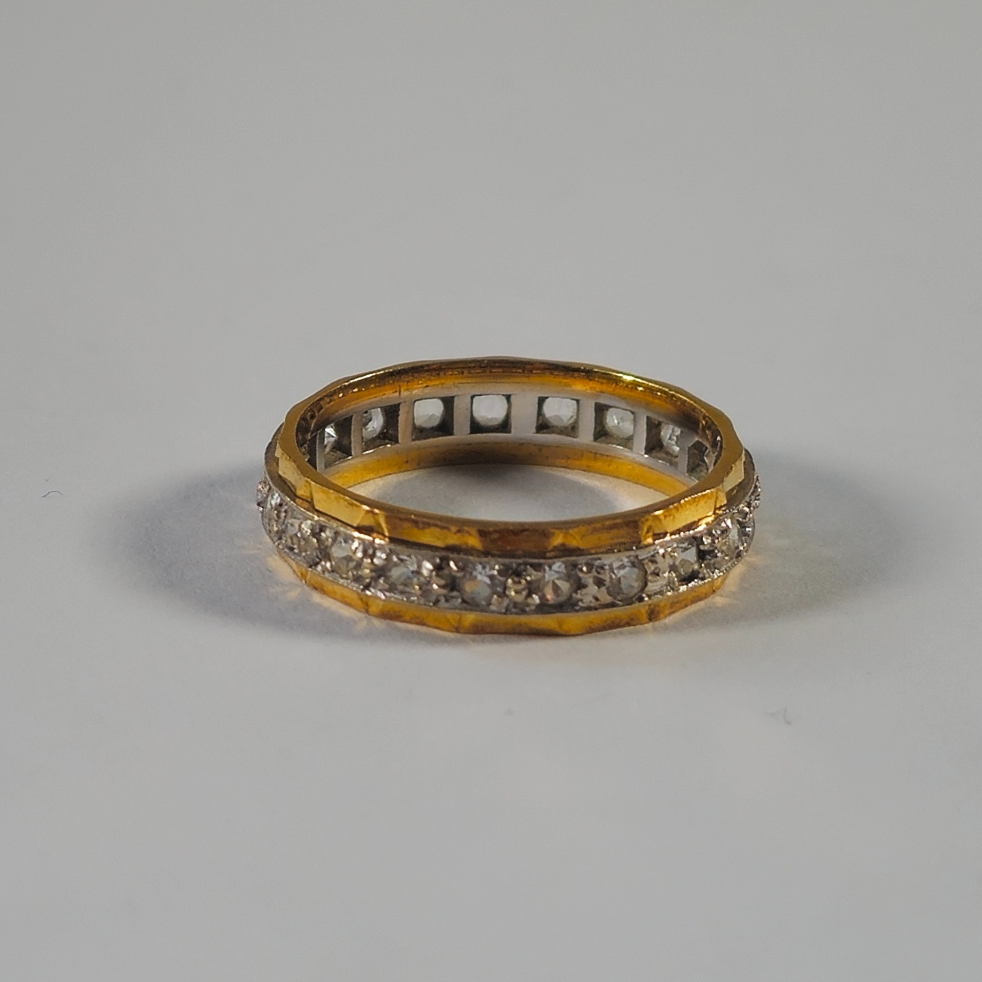 Product photo for 18ct Gold White Stone Full Band Size L
