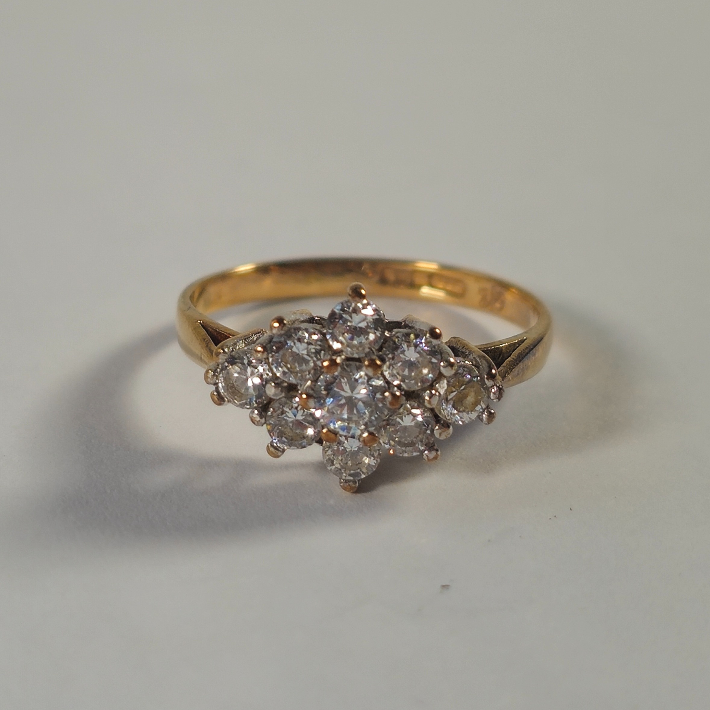 Product photo for 9ct Gold *CZ* Boat Cluster Ring Size K1/2
