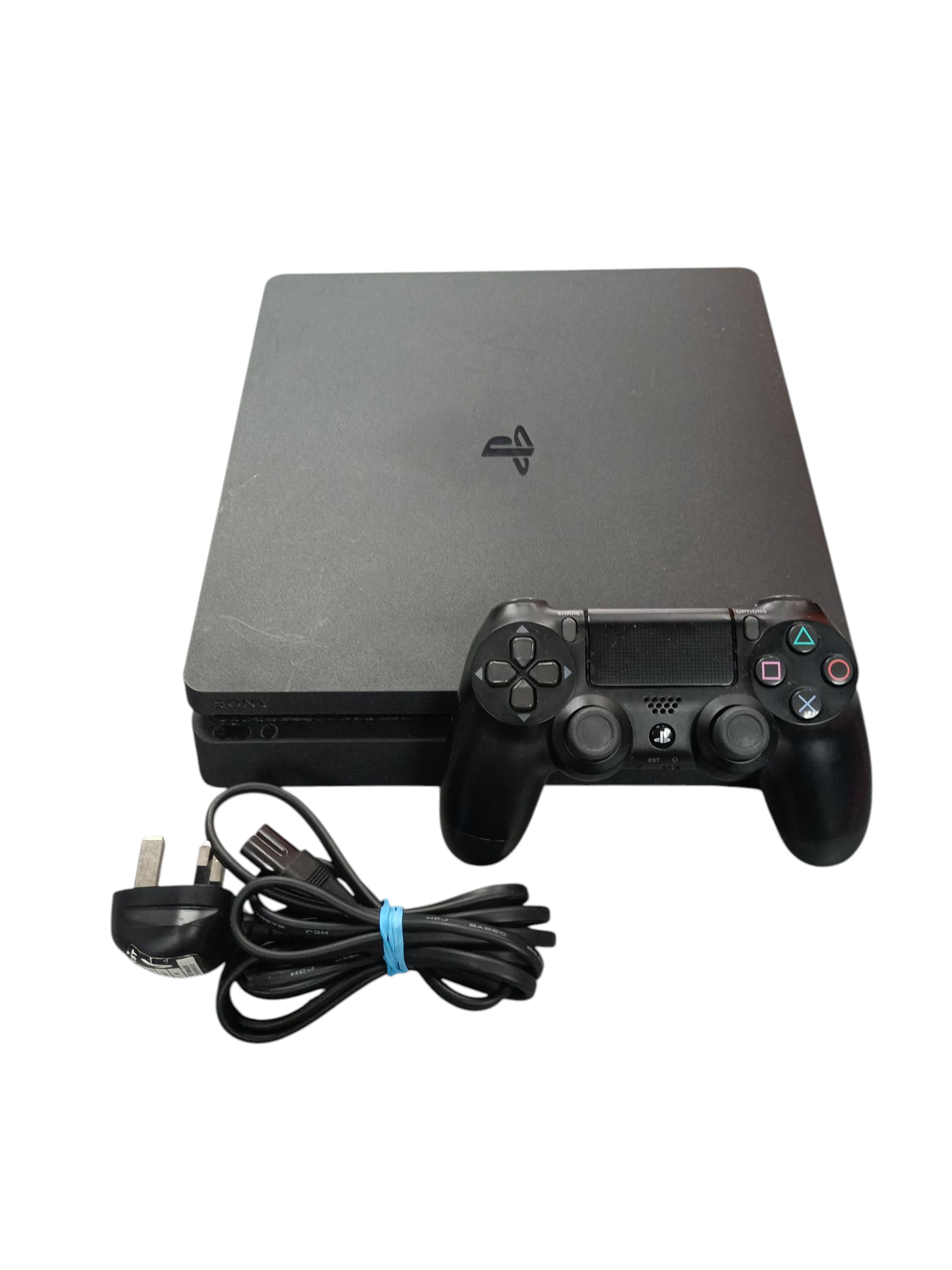 Product photo for Playstation 4 Slim Console, 500GB Black, Unboxed