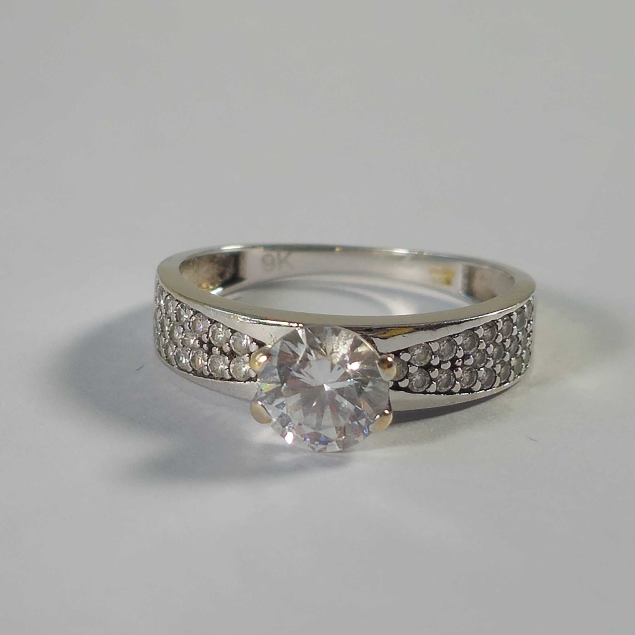 Product photo for 9ct White Gold *CZ* Engagement Ring Size N1/2