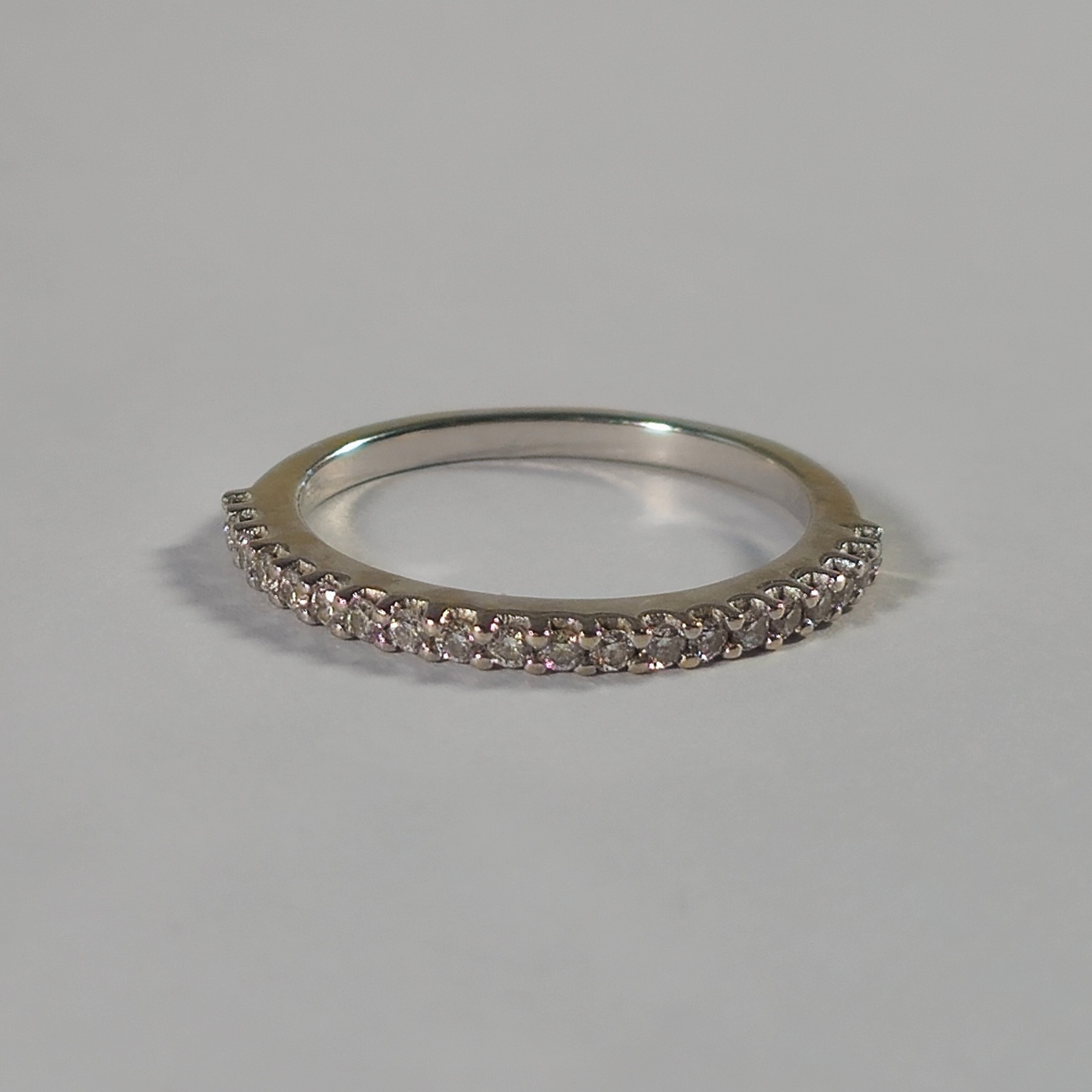 Product photo for 14ct Gold 0.23ct Diamond Half Band Ring with Certificate Size L