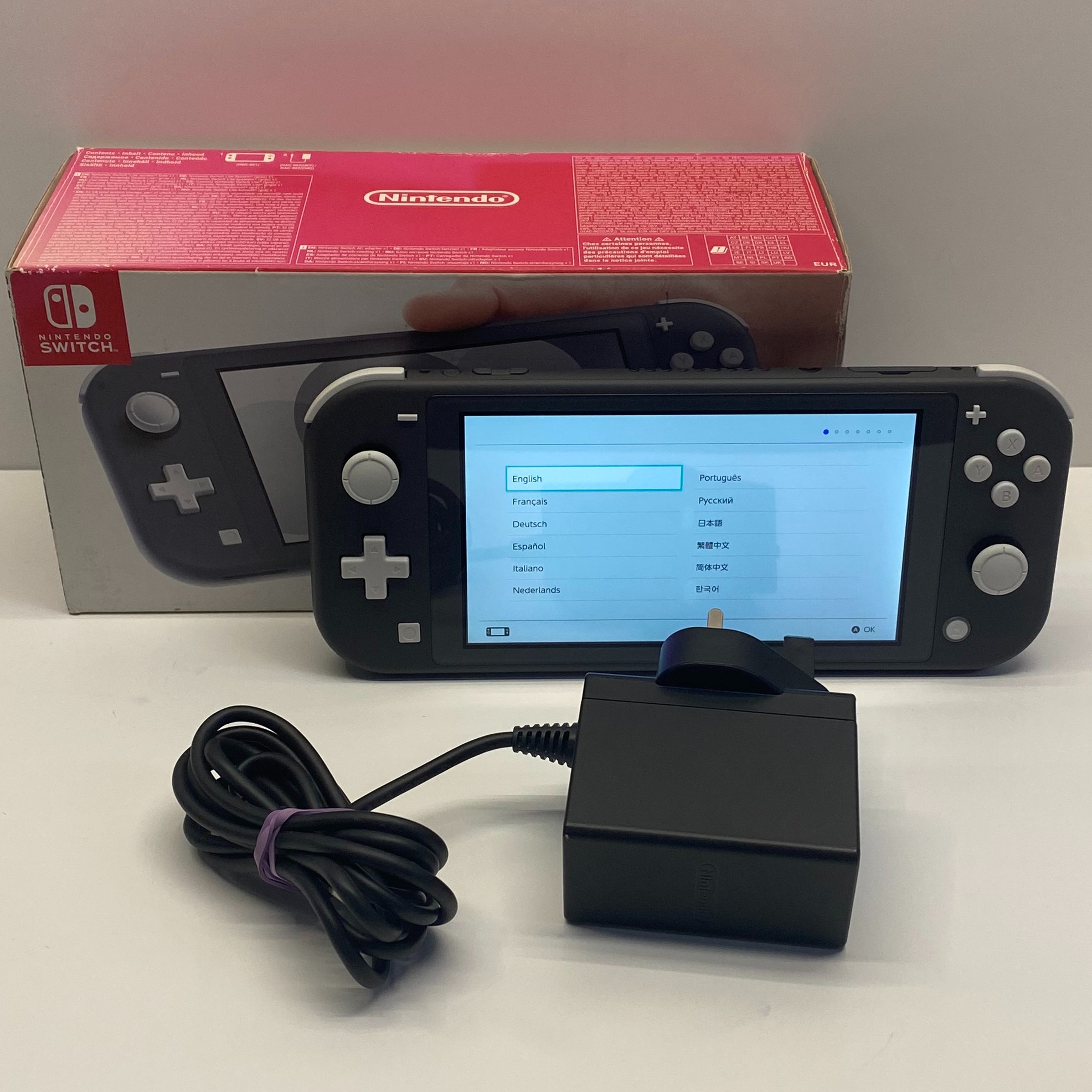 Product photo for Nintendo Switch Lite Handheld Console in Grey Boxed