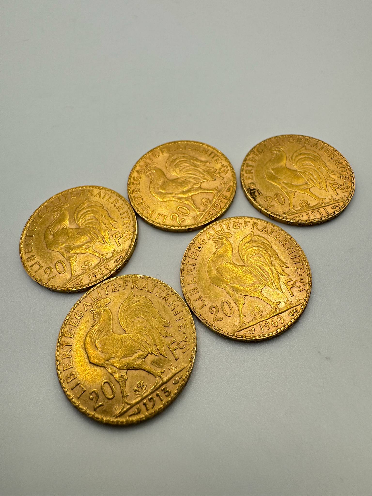 Product photo for French 20 Francs Gold Coin Marianne Rooster Mixed Years