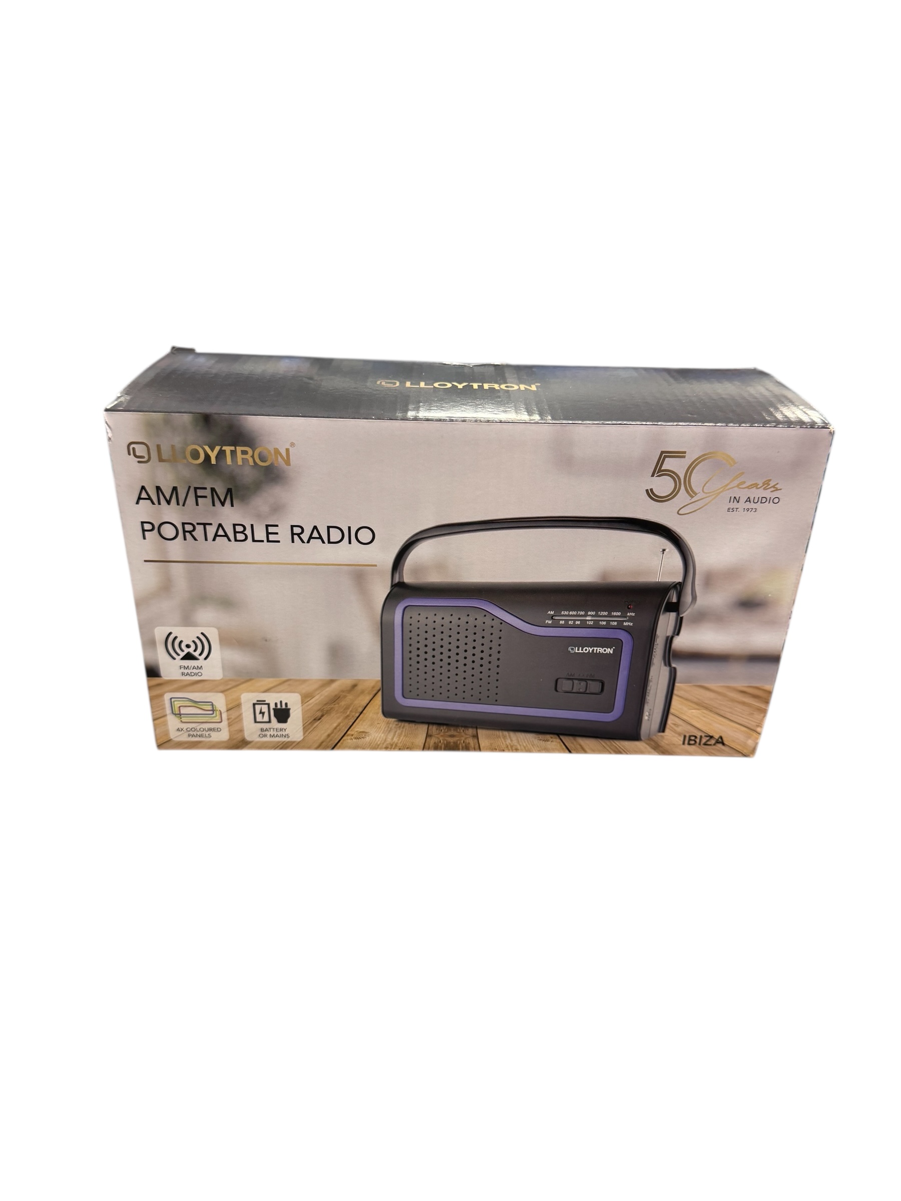 Product photo for Lloytron 2 Band AM/FM Waveband Portable Radio With Carry Handle - Black