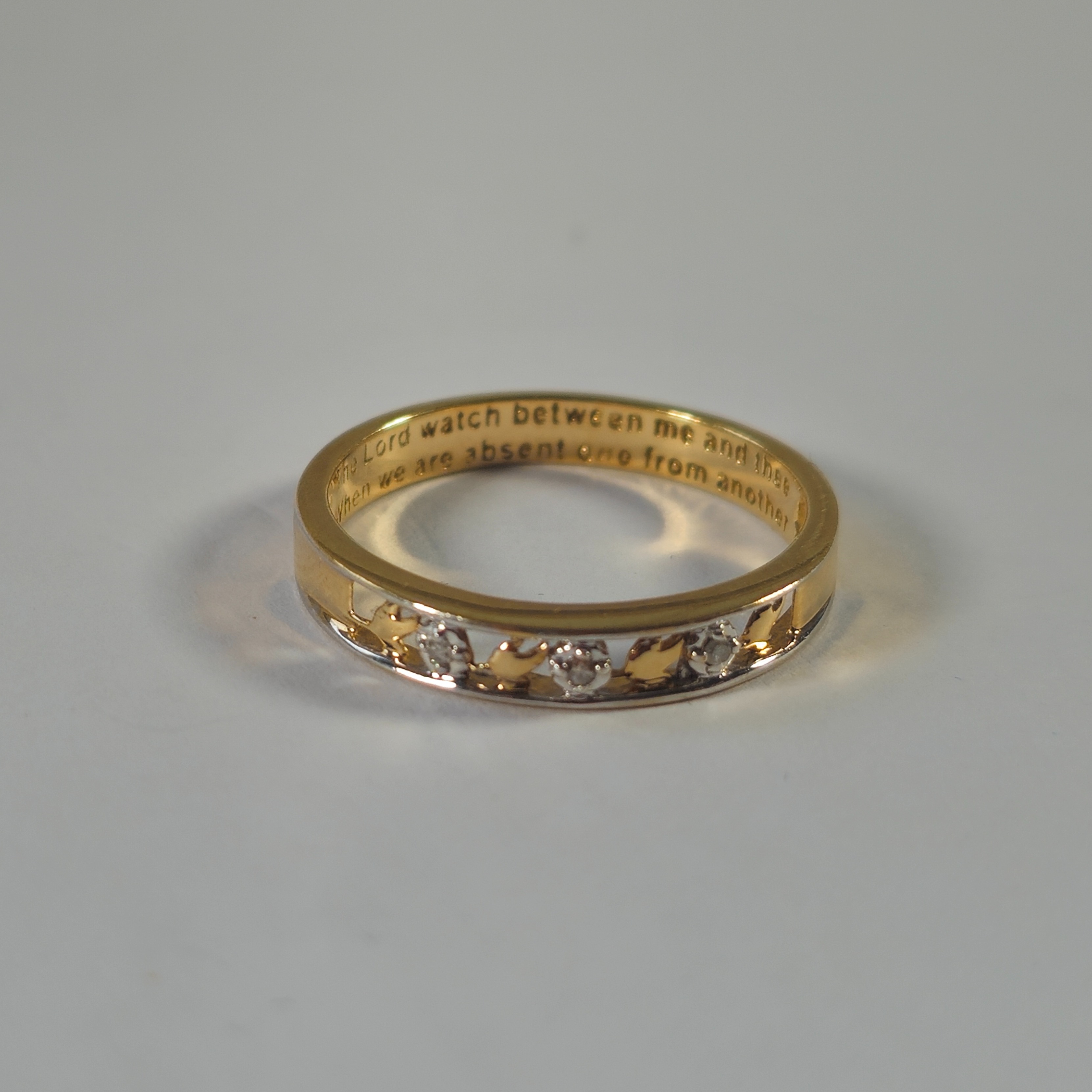 Product photo for 9ct Gold Diamond Half Band Ring Size P