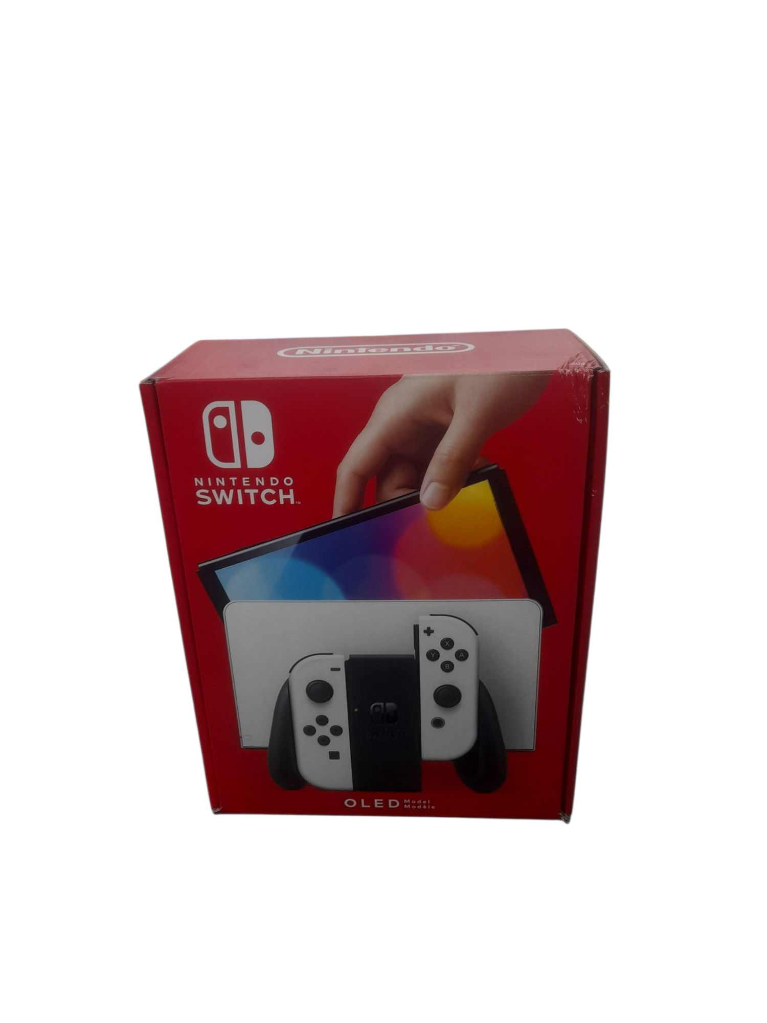 Product photo for Nintendo Switch Console, 64GB OLED + White Joy-Con, Boxed