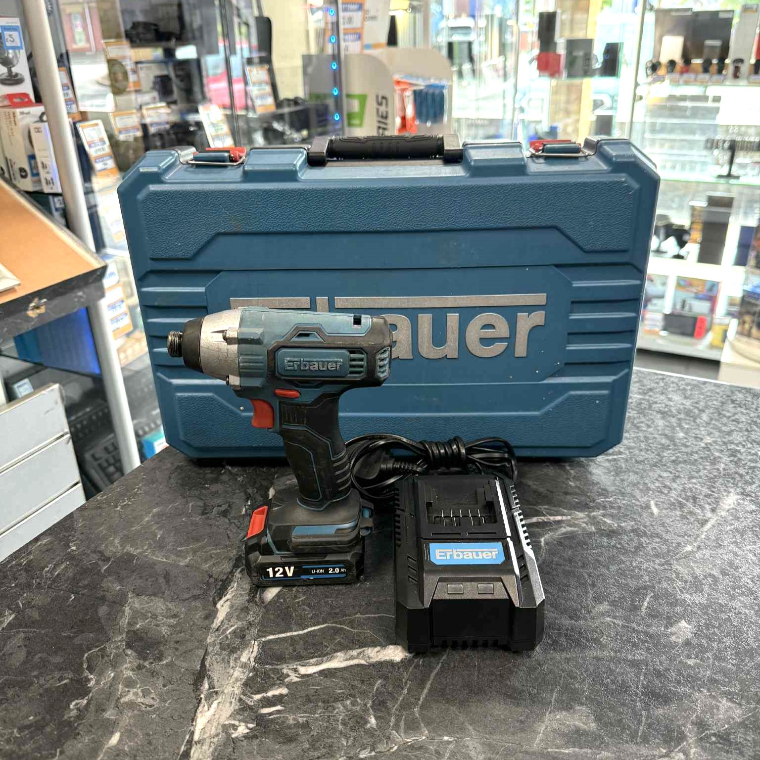Product photo for Erbauer EID12-Li-2 Cordless 12V Brushless Impact Driver + 2.0Ah Battery Charger Case